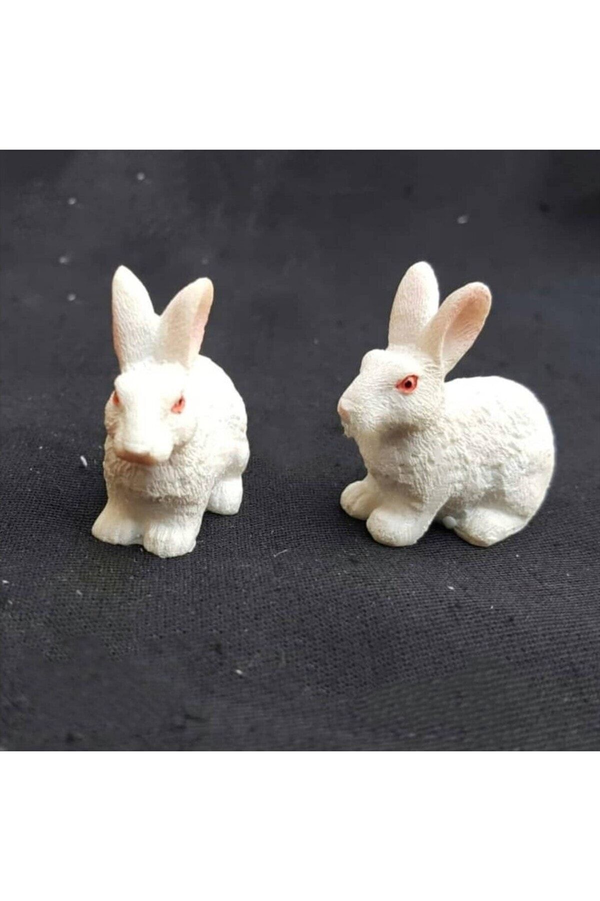 2'li Tavşan Maket Kürdanlı Cupcake Pasta Süsü Doğum Günü Süsleri Kürdan Süsü