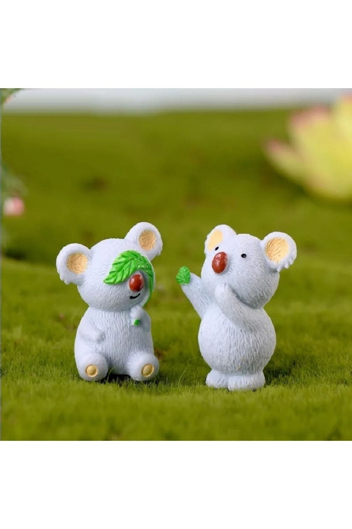 2'li Koala Maket Kürdanlı Cupcake Pasta Süsü Doğum Günü Süsleri Kürdan Süsü