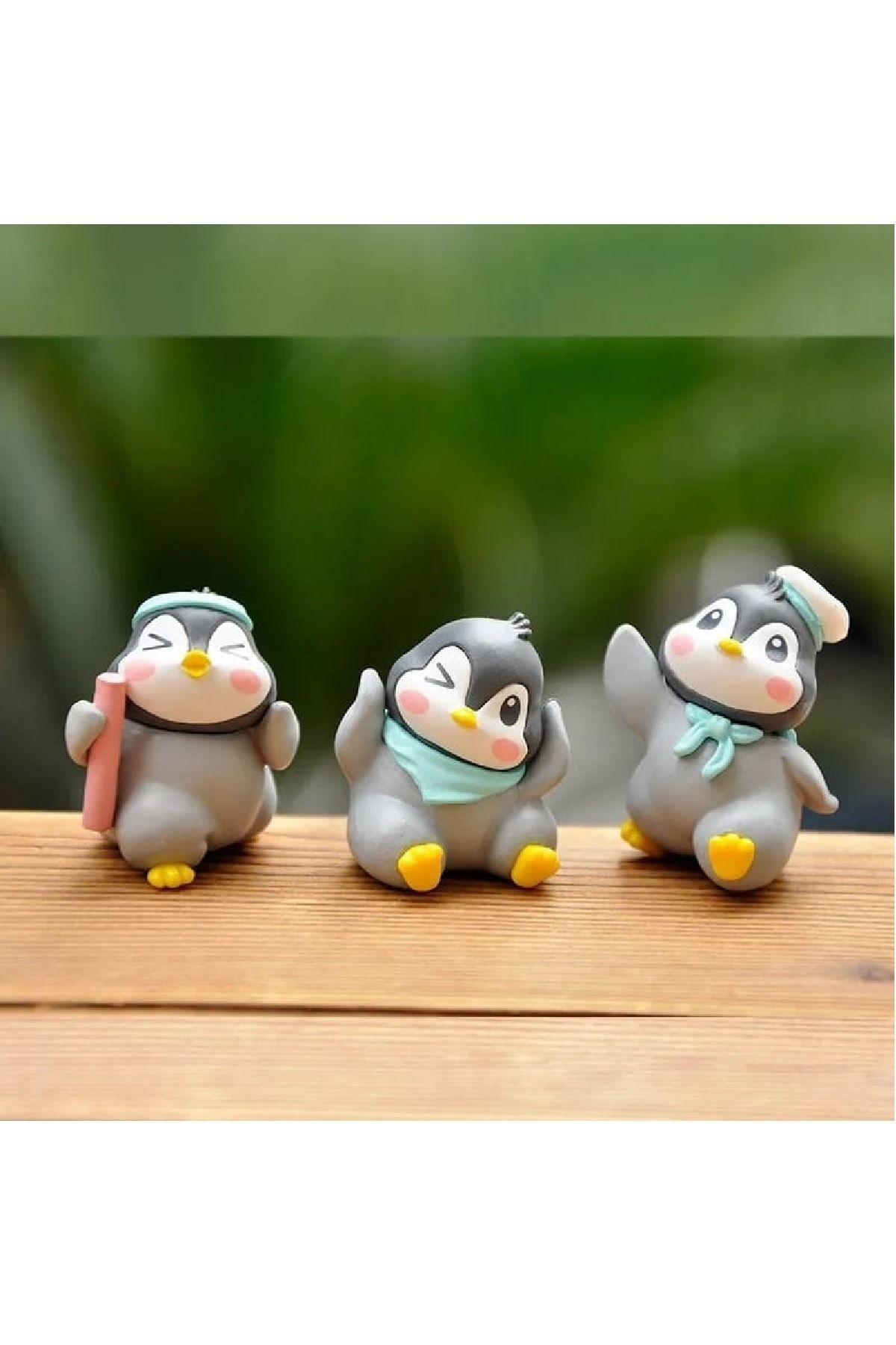 3 Adet Penguen Maket Kürdanlı Cupcake Pasta Süsü Doğum Günü Süsleri Pasta Kürdanı