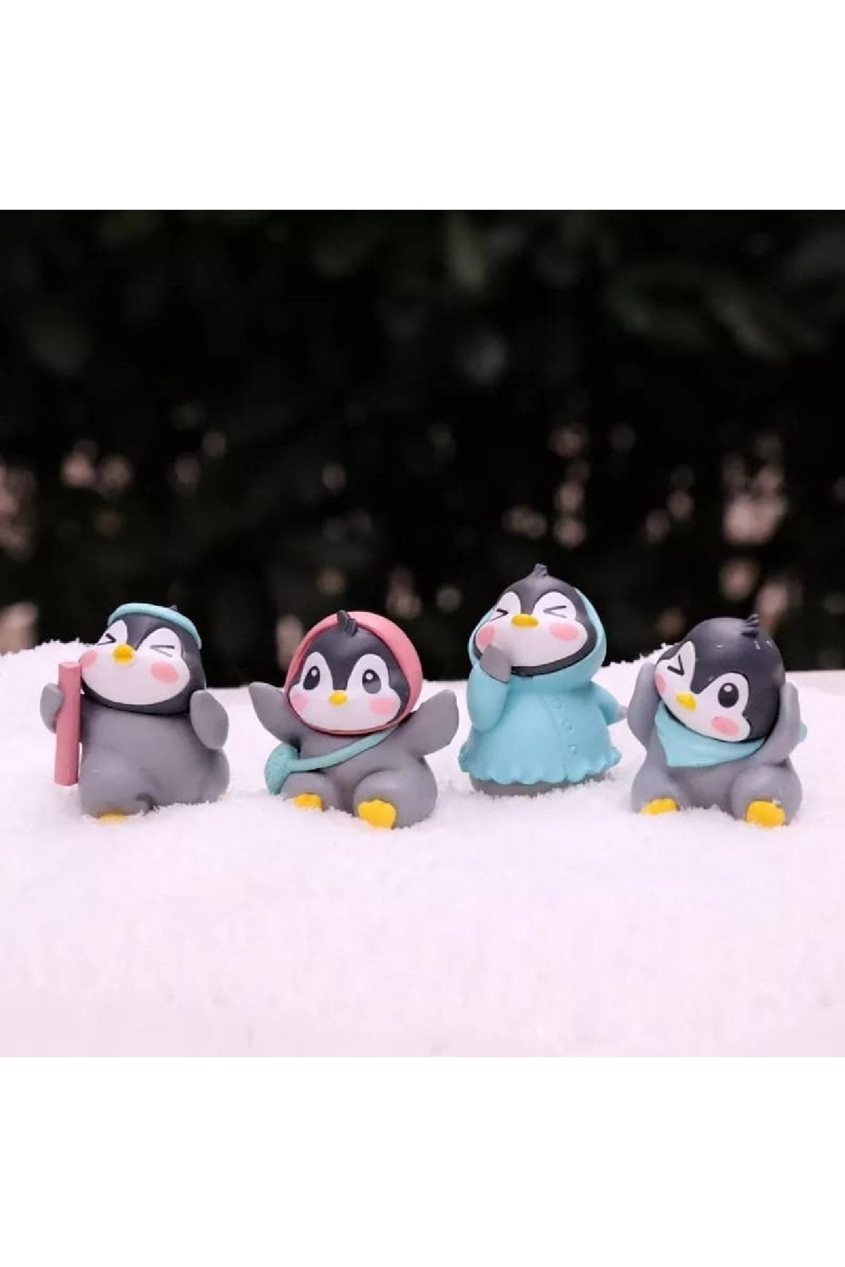 4'lü Penguen Karışık Gönderilir Teraryum Objeleri Teraryum Süsleri Saksı Süsleri Minyatür Obje