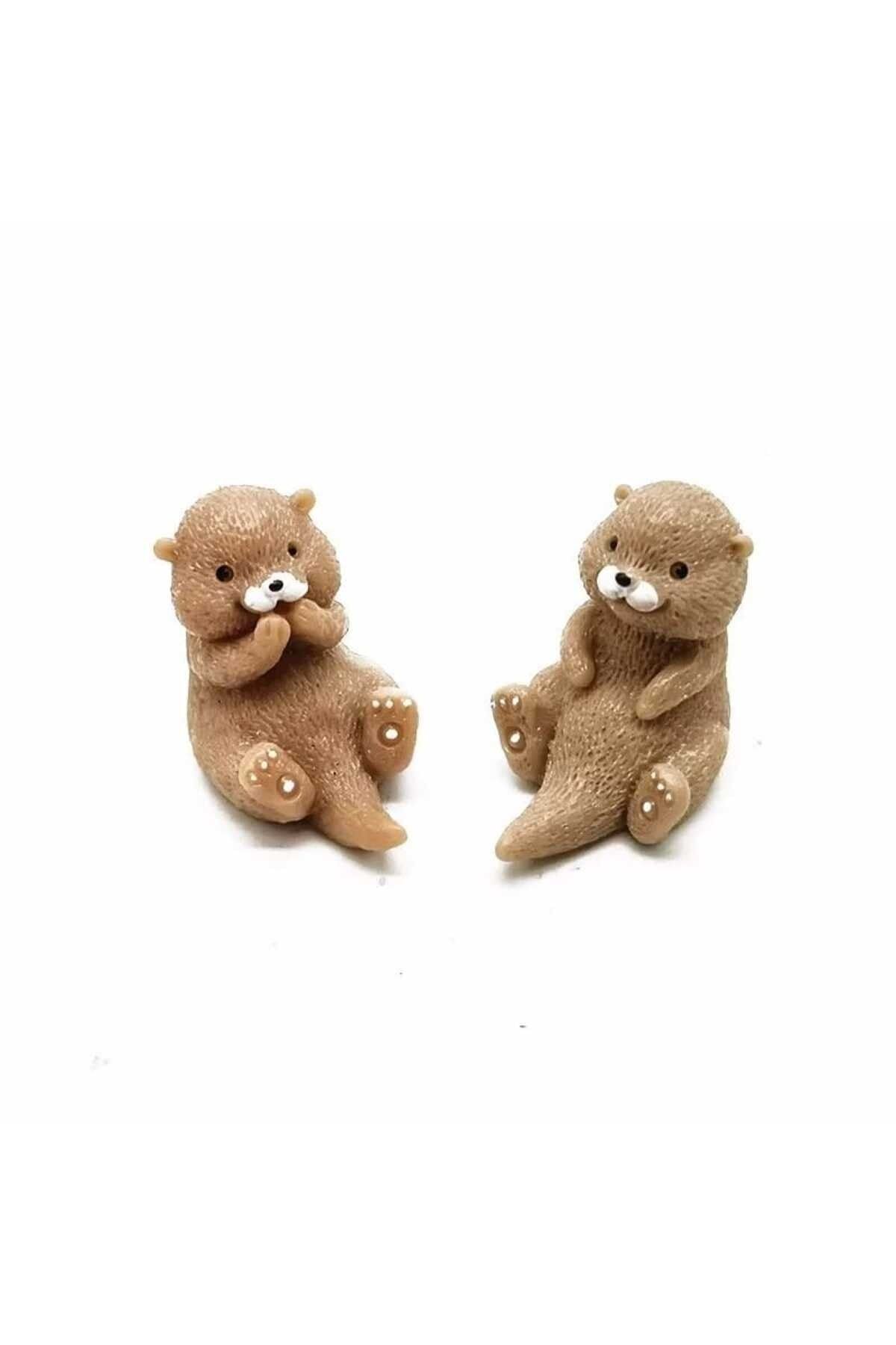 2'li Kunduz Maket Kürdanlı Cupcake Pasta Süsü Doğum Günü Süsleri Kürdan Süsü