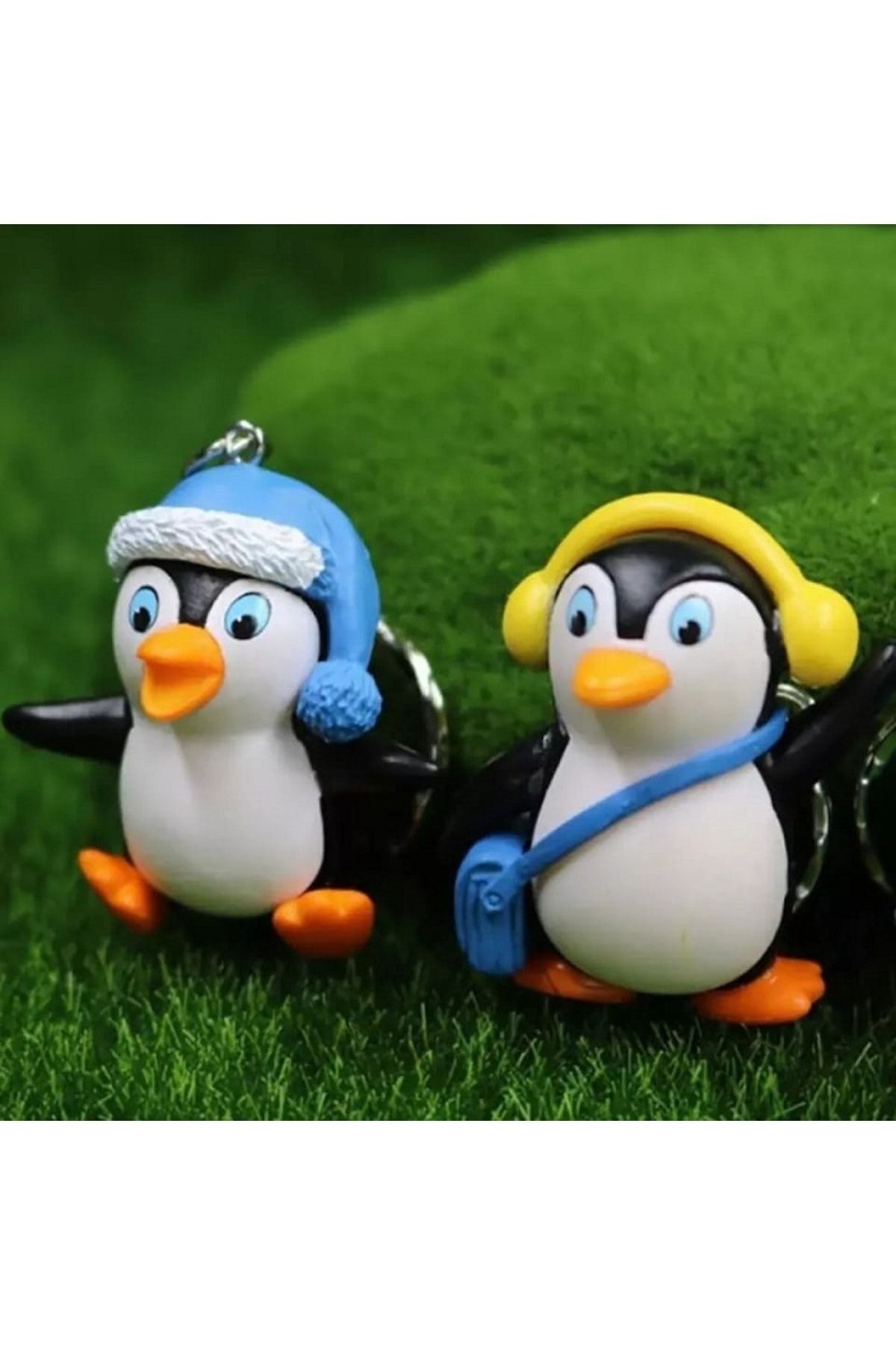 2'li Penguen Maket Kürdanlı Cupcake Pasta Süsü Doğum Günü Süsleri Kürdan Süsü
