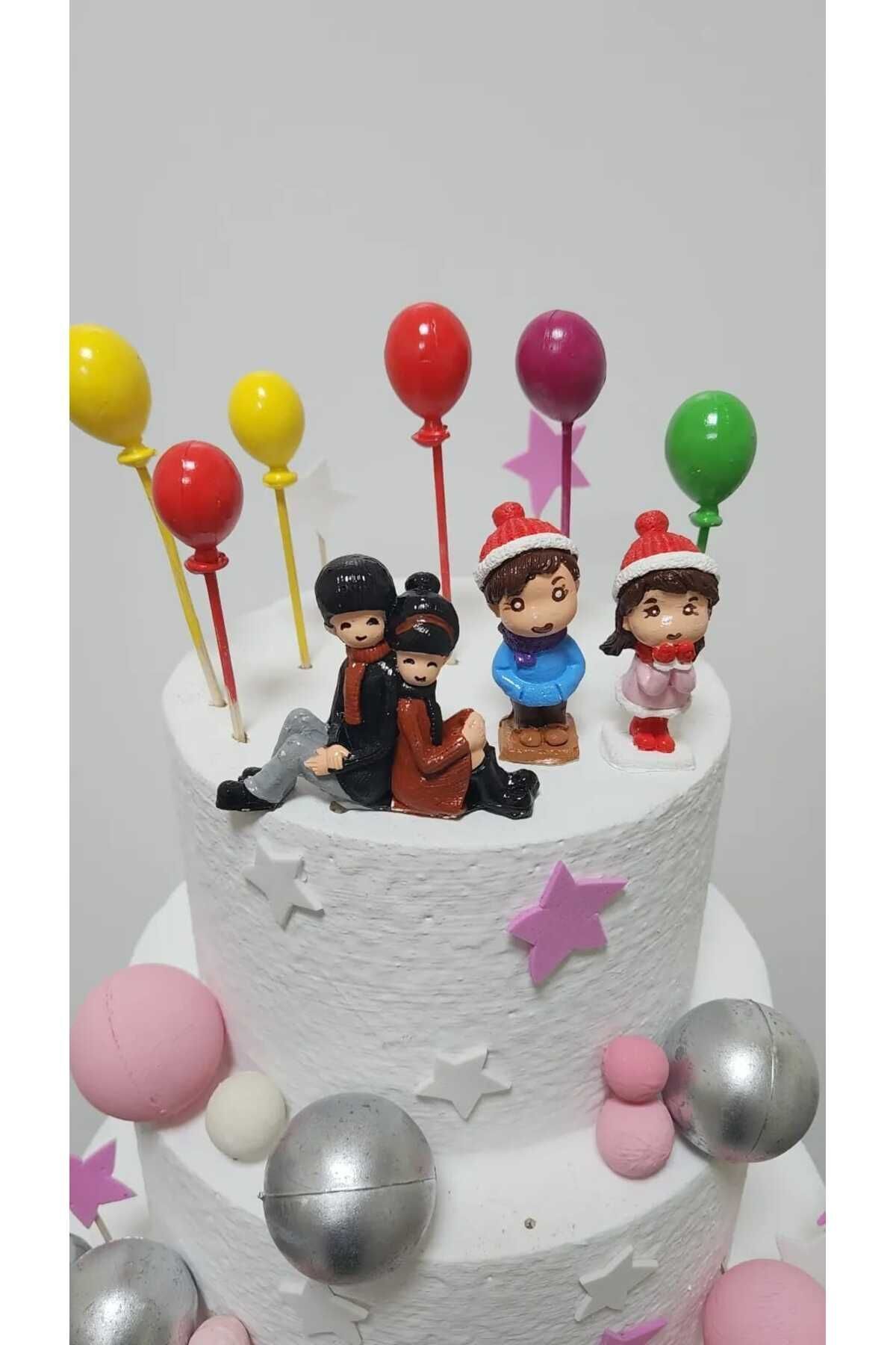 Sevgili Set 9 Parça Maket Kürdanlı Cupcake Pasta Süsü Doğum Günü Süsü Pasta Kürdanı Kürdan Süsü
