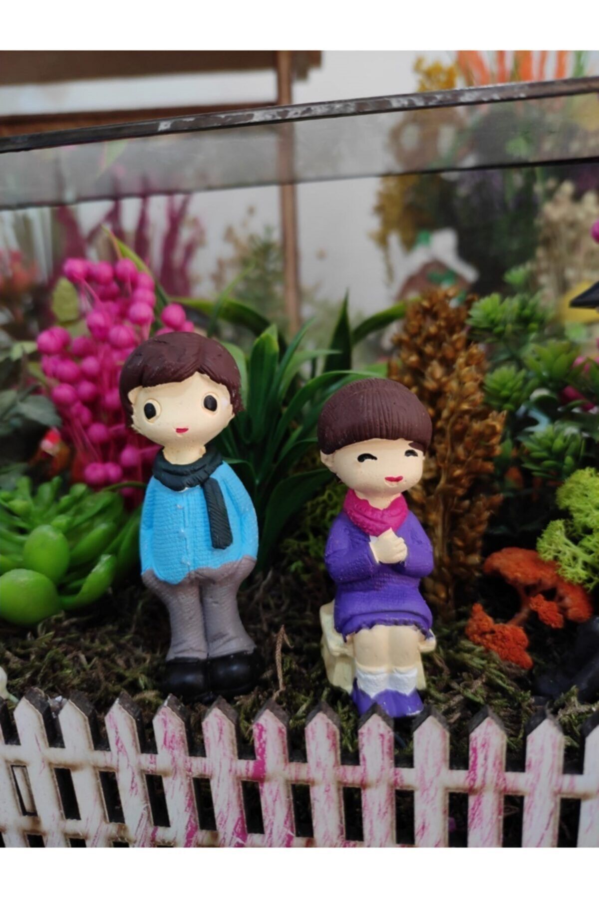 Bahçedeki Sevgililer Minyatür Figür Mini Figür Minyatür Eşya Dekor Diorama