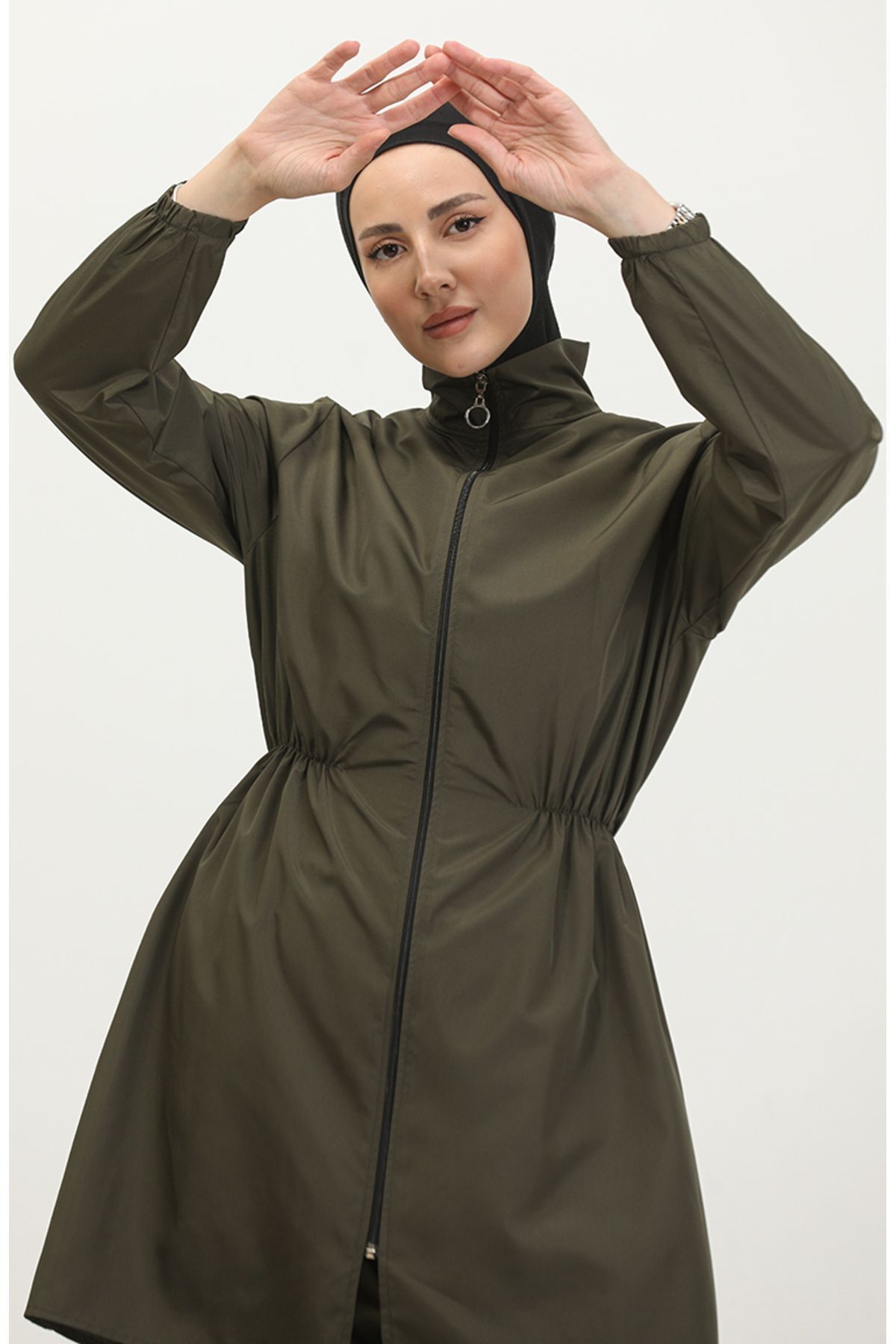 sefamerve-2er-Pack Hijab-Badeanzug mit Tasche und elastischem Bund 2038-02 Khaki 6