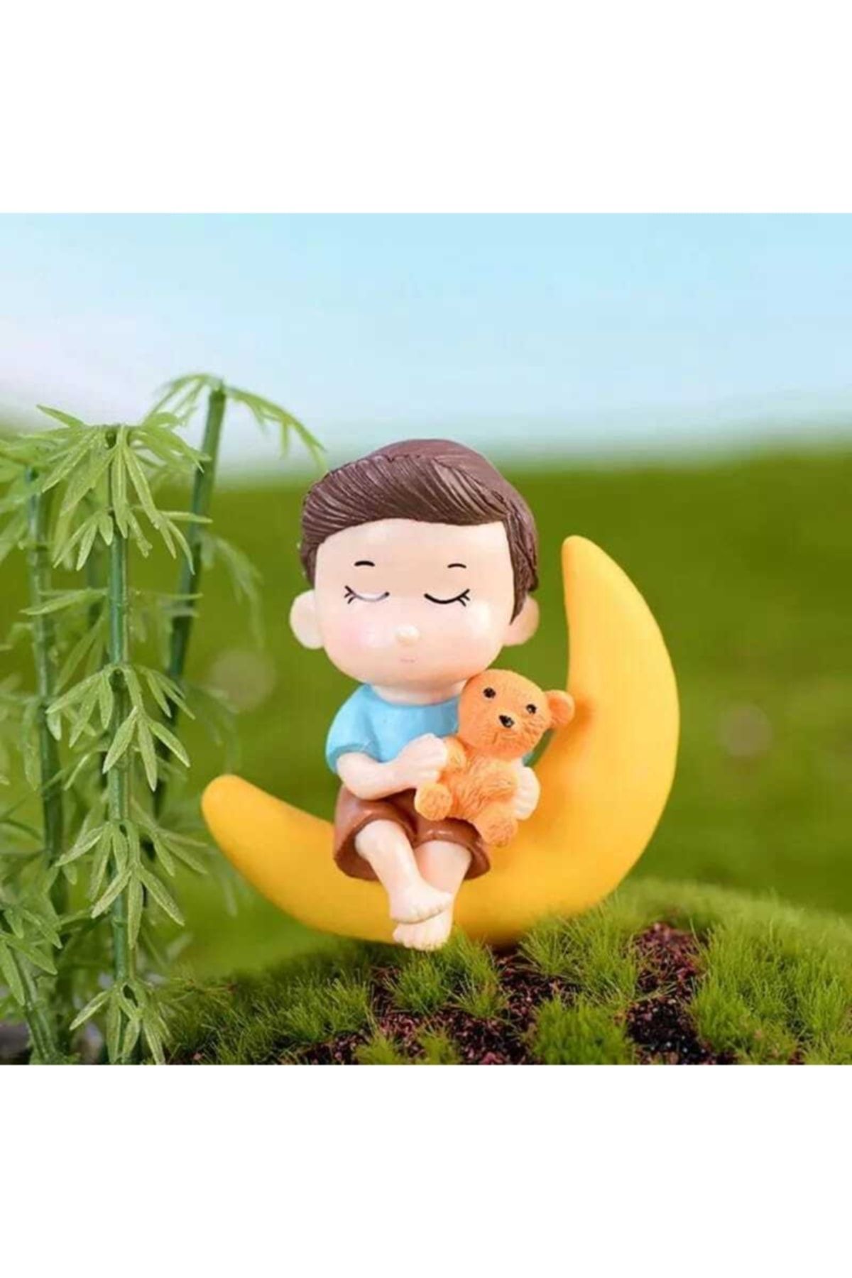 Ayda Oturan Erkek Teraryum Obje Minyatür Obje Teraryum Diorama Malzemeleri