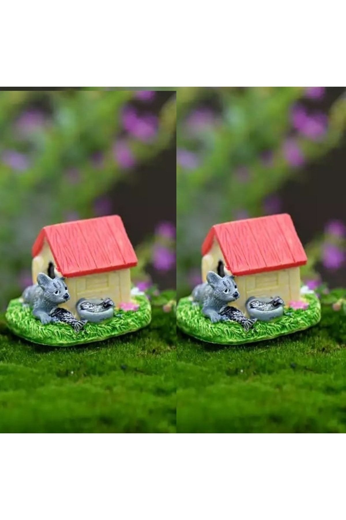 1 Adet Kedi Evi Maket Kürdanlı Cupcake Pasta Süsü Doğum Günü Süsleri Pasta Kürdanı
