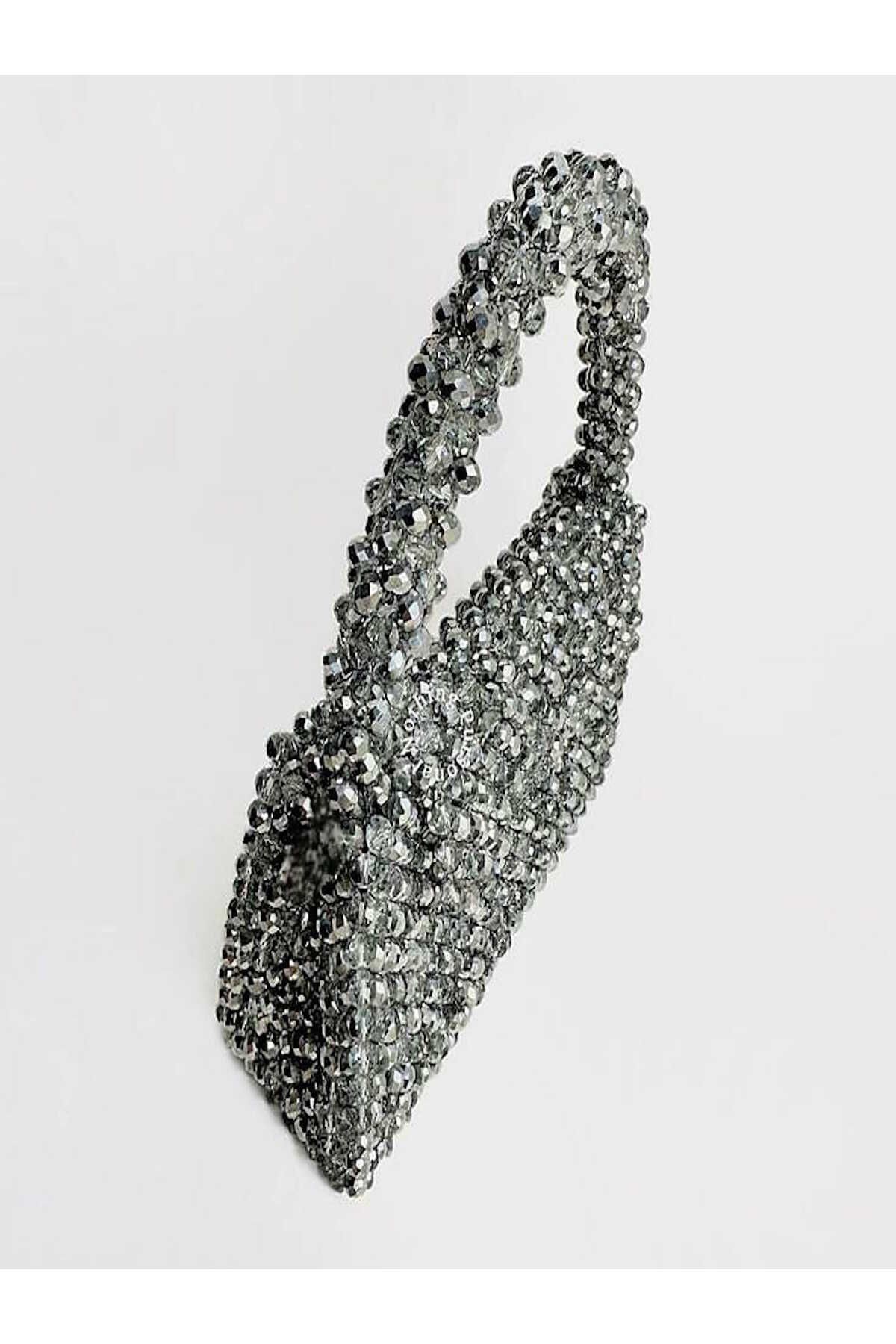 JEWELRY-Silver Crystal Bead Bag 3