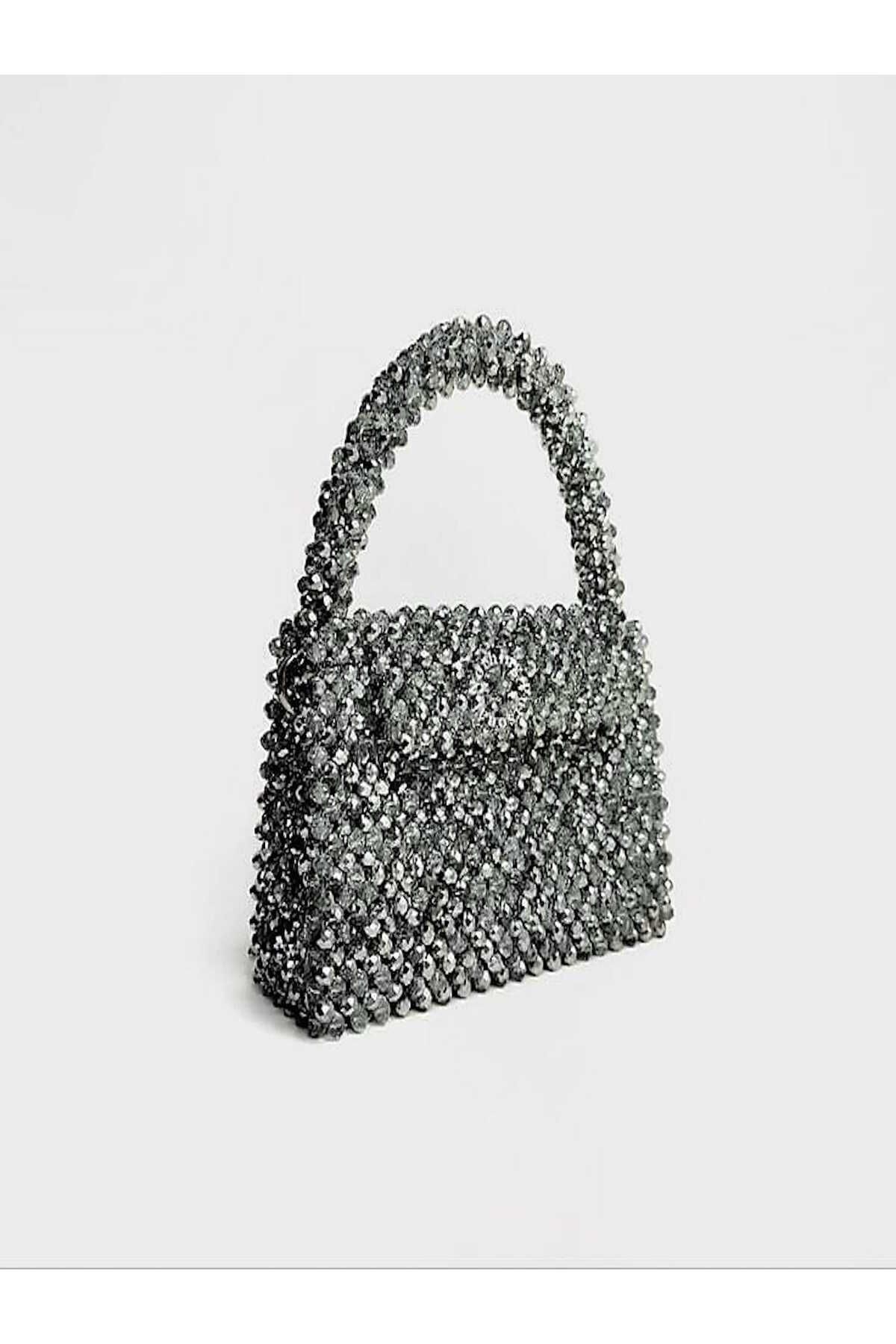 JEWELRY-Silver Crystal Bead Bag 2