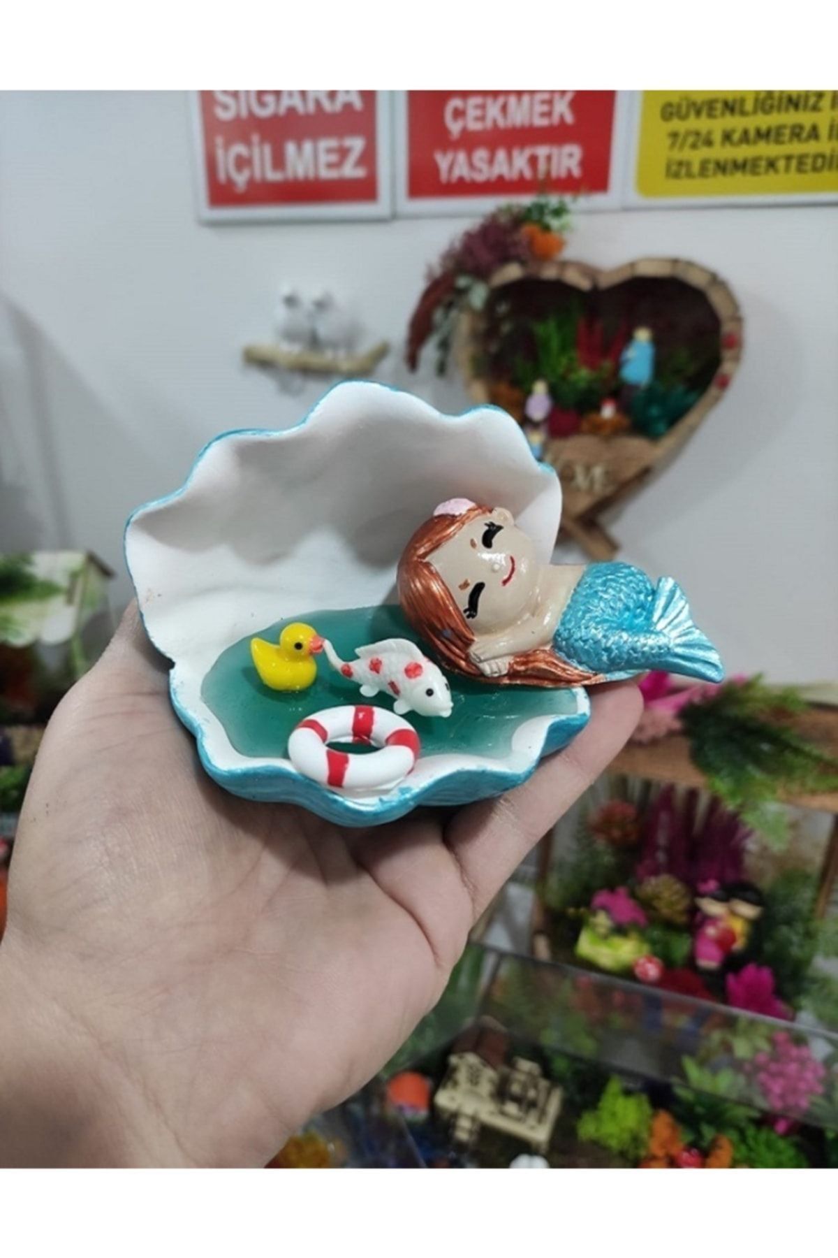 Himi Teraryum Objeleri İstiridye Midye Dekoratif Obje İstiridye Teraryum Midye Teraryum Mini Teraryum