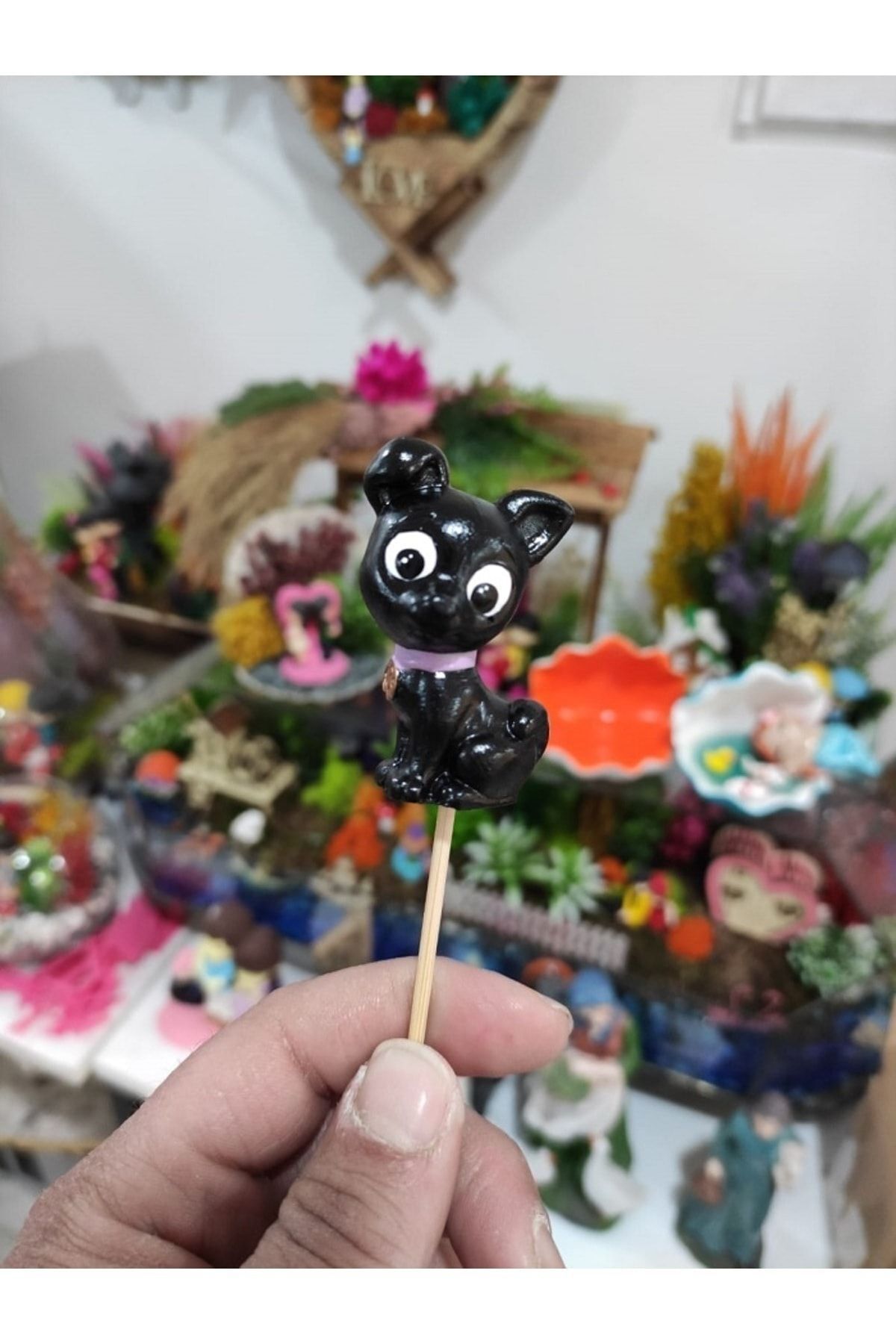 Köpek Maket Kürdanlı Cupcake Pasta Süsü Doğum Günü Süsleri Pasta Kürdanı Kürdan Süsü