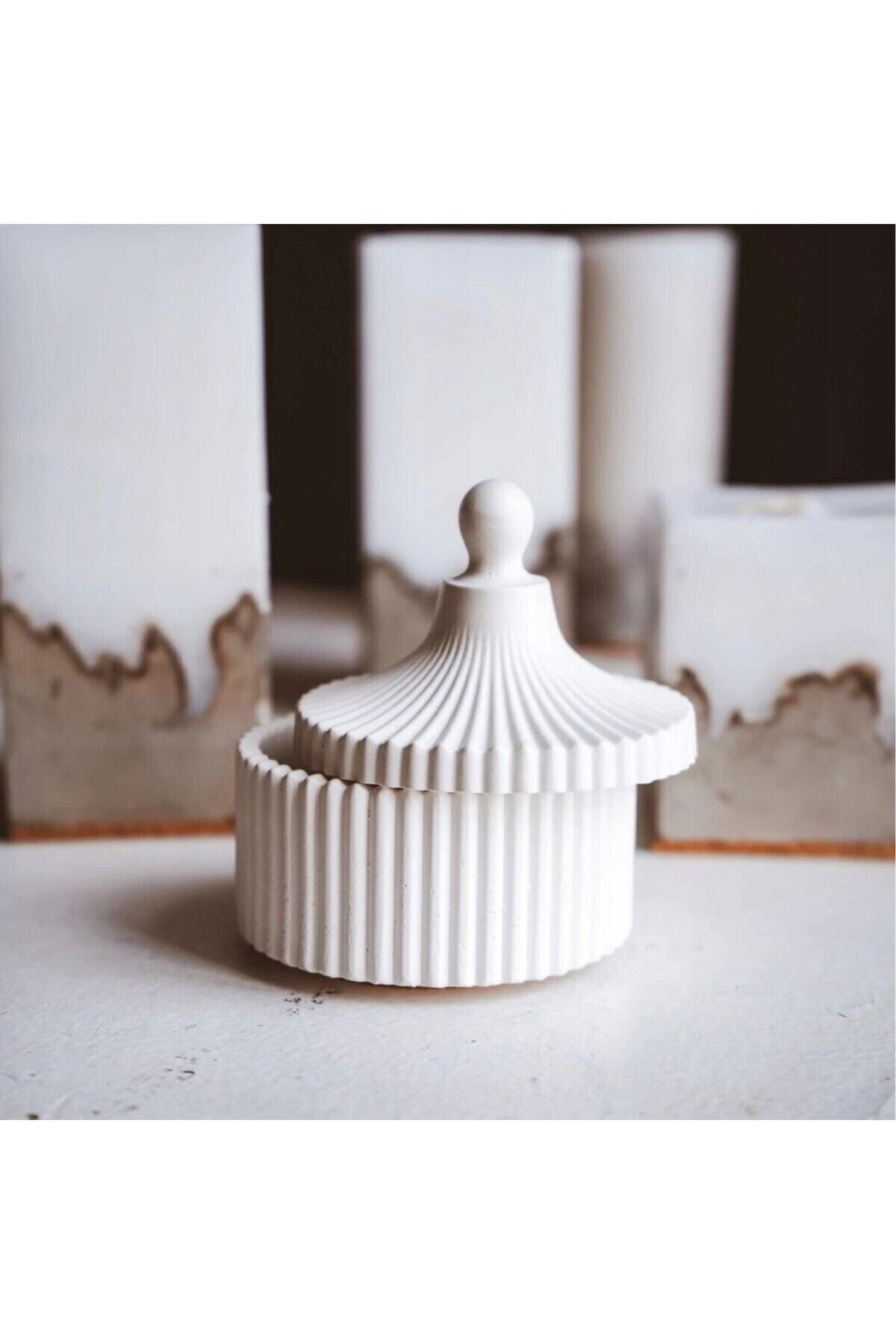 ÇAĞATÖLYE Silikon Kalıbı Dekoratif Kapaklı Kutu Mumluk Silikon Kalıp