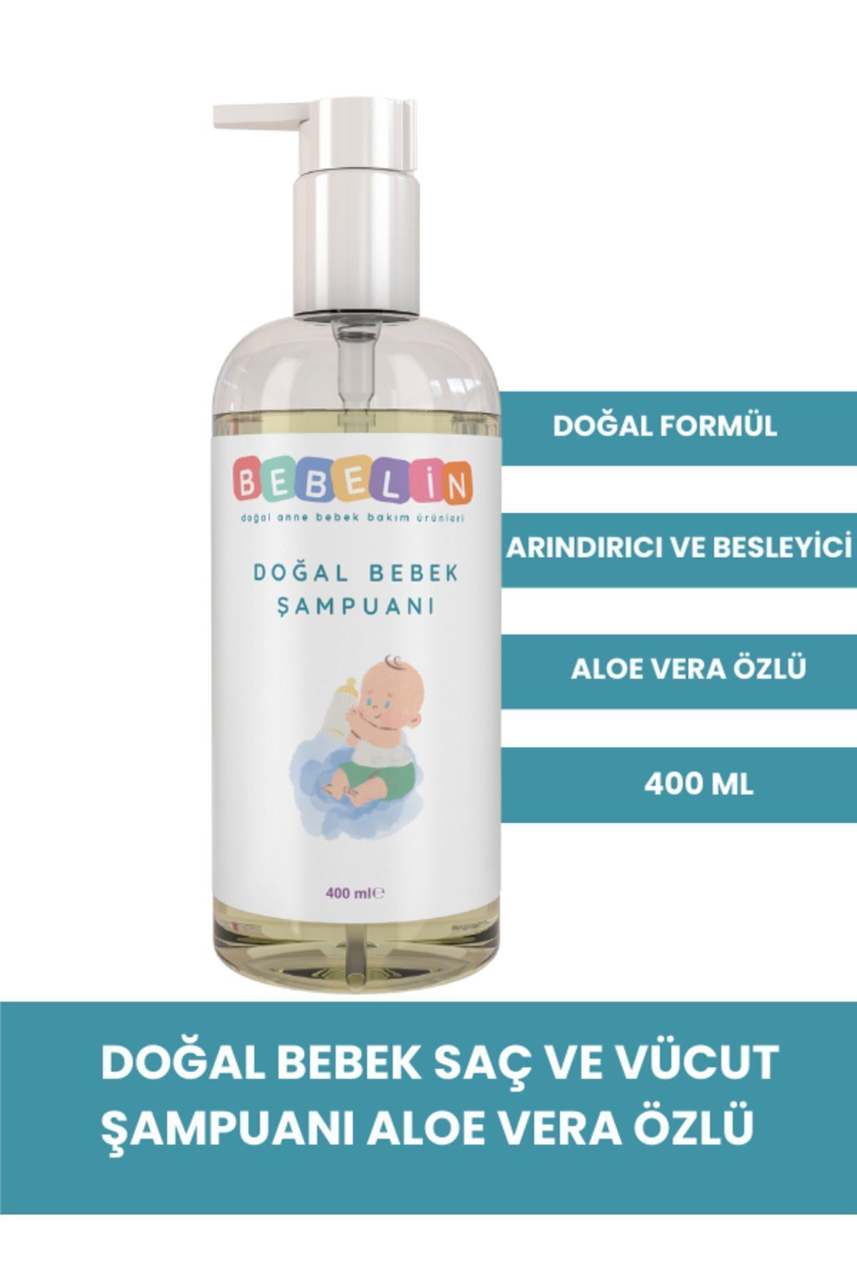 Doğal Bebek Saç Ve Vücut Şampuanı 400 ml Aloe Vera Özlü