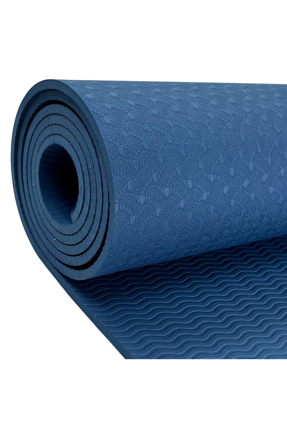 زیرانداز پیلاتس آبی طراحی دو خط 5 میلی متر TPE یوگا Pilates Mat Rebuwo