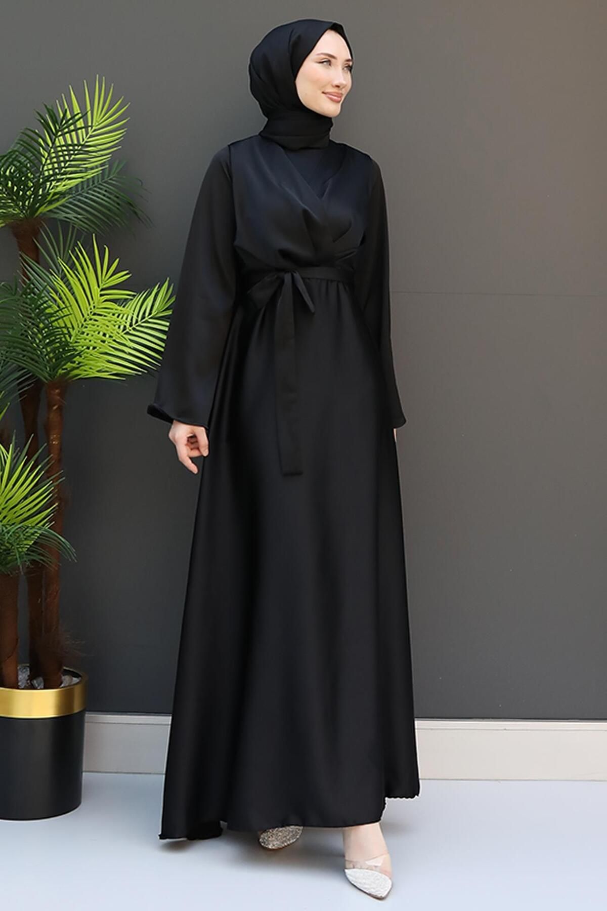 giz astore-Black Hijab Dress - Zeyno 3