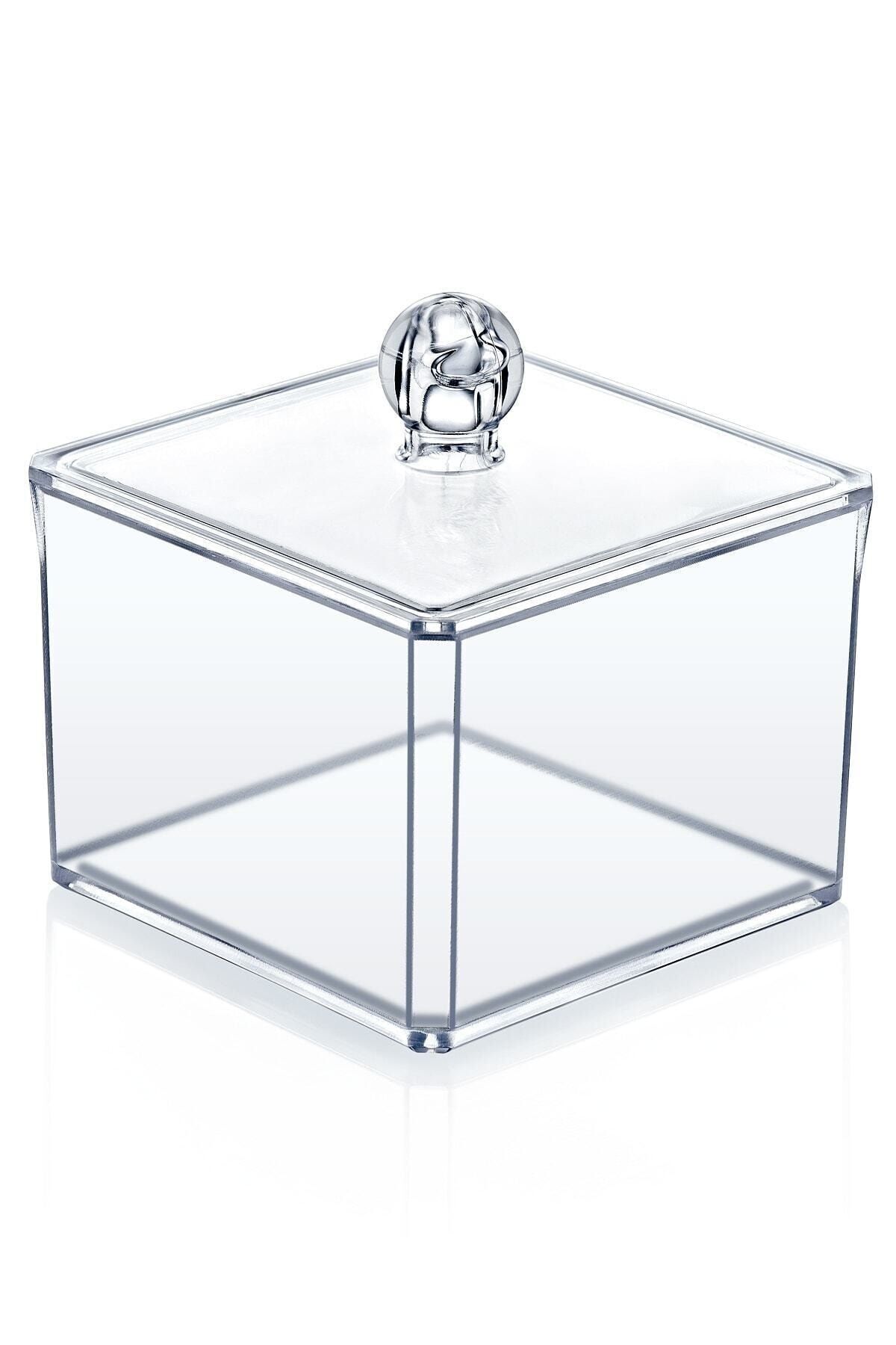 Onay Store-Transparent Square Cotton Cover and Cotton Swab Box 1