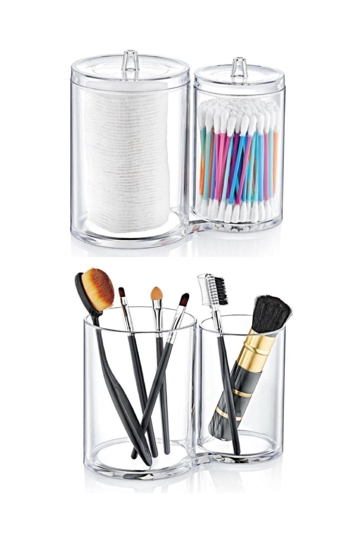 Twin Makeup Cotton Holder Organizer