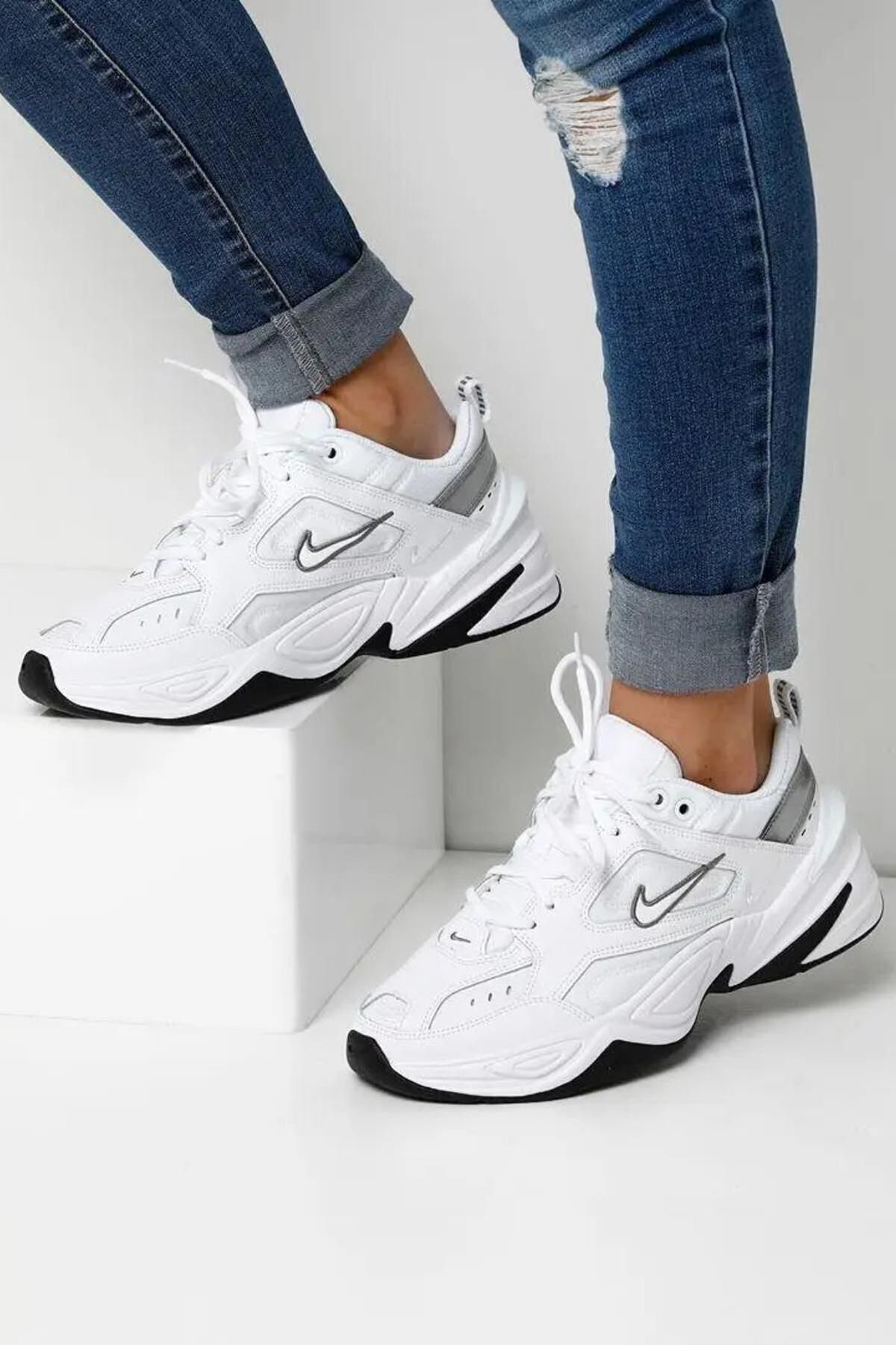 Nike M2K Tekno Leather Sneaker Real Leather White Unisex Sports Shoes Trendyol