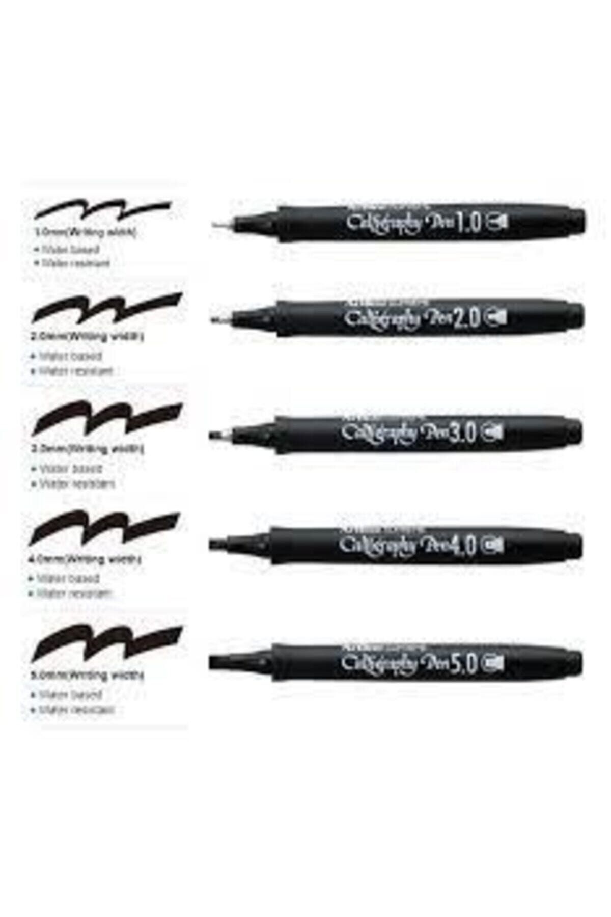 artline-Ergoline Calligraphy Pen 1.0 - 2.0 -3.0 - 0.4 -0.5 ( 5 Piece Set ) 1
