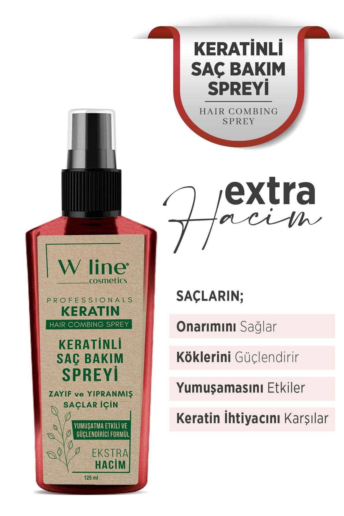 wline Zayıf Ve Yıpranmış Saçlar Için Keratin Bakım Kolay Tarama Spreyi — 125 ml