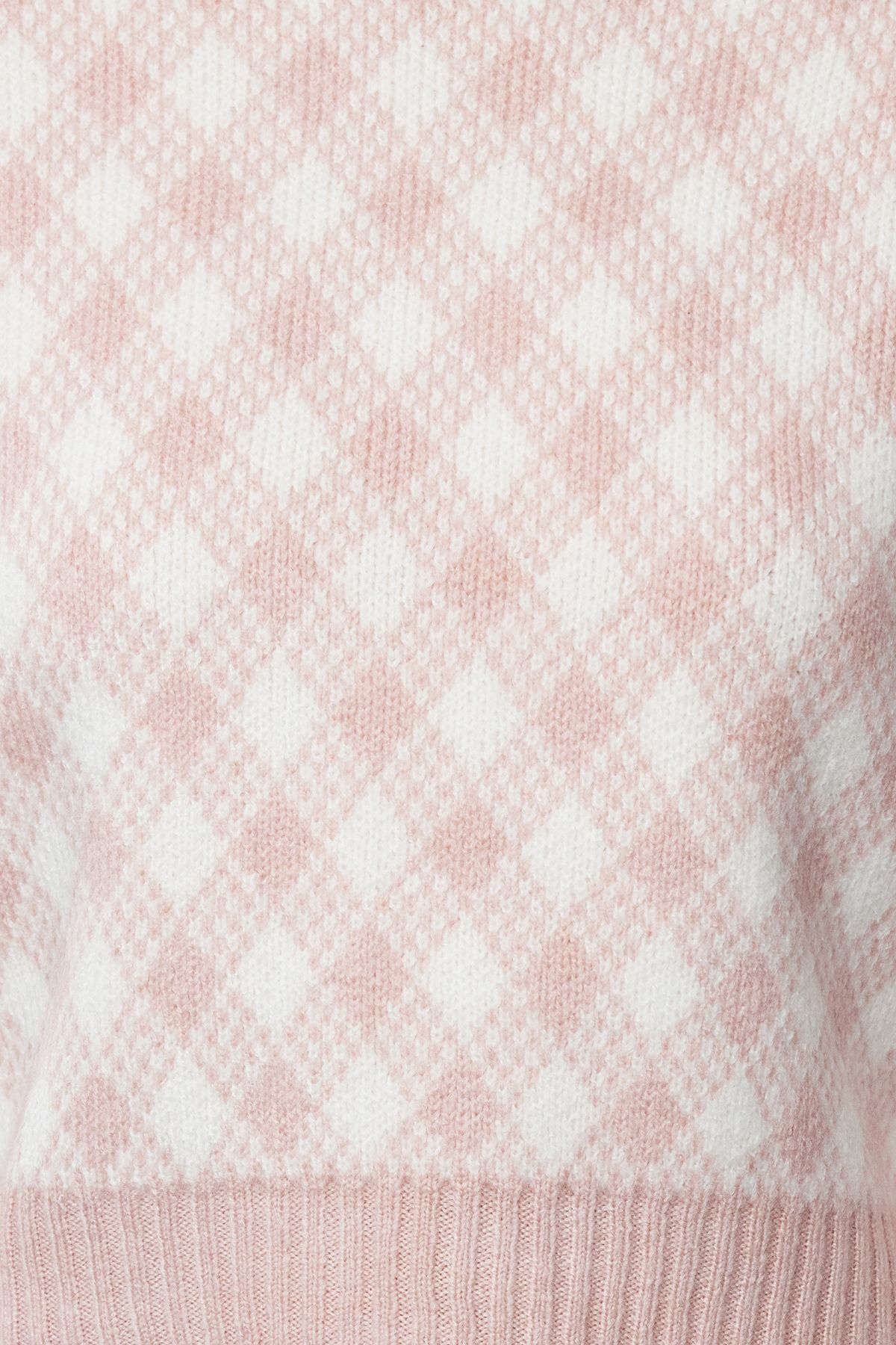 Trendyol Collection-Kurzer, weicher Strickpullover mit Strukturmuster in Puder TWOAW22KZ1180 3