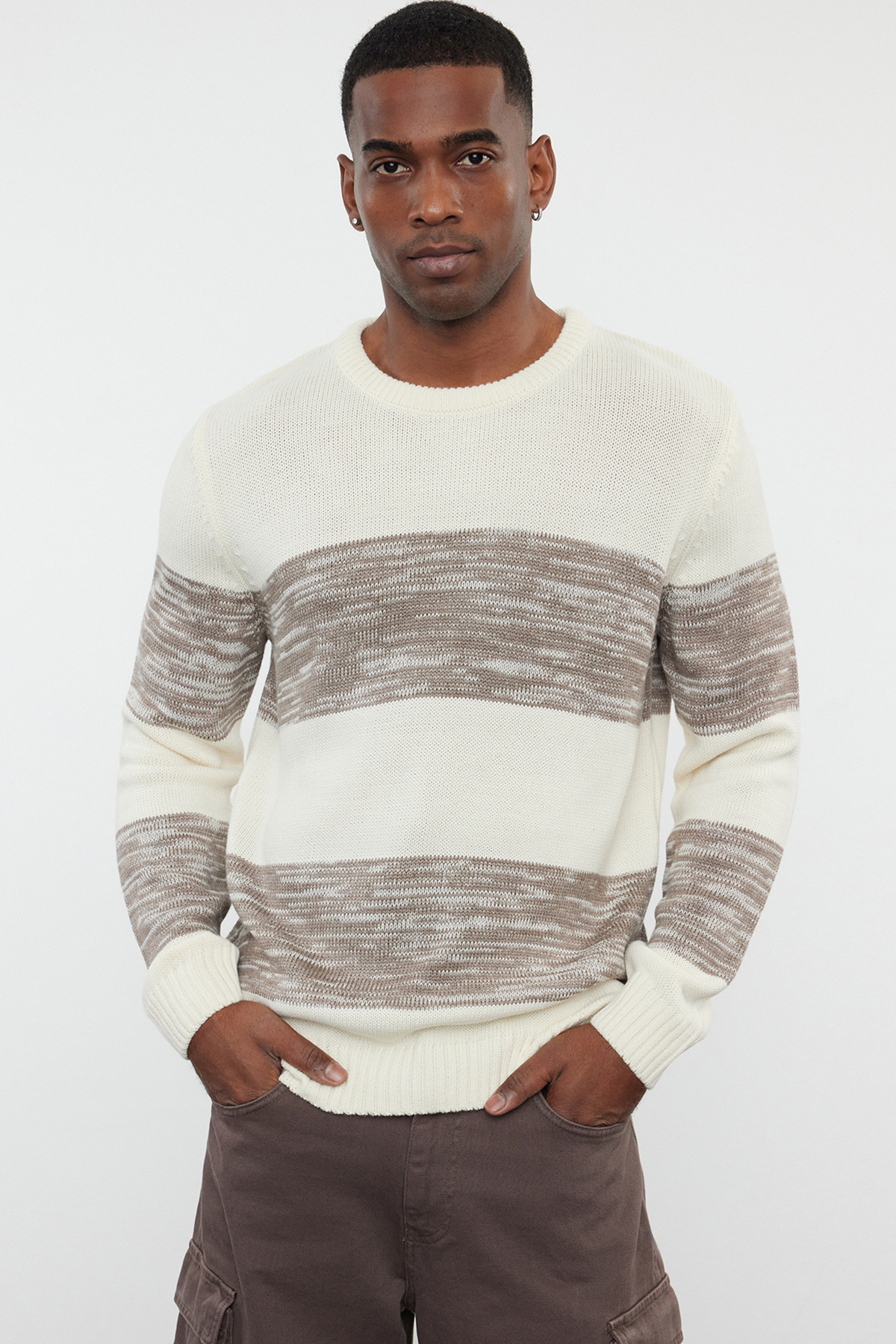 Edit by Trendyol-Πέτρα Casual Κανονική Crew Neck διαβαθμισμένη πουλόβερ πουλόβερ TMNAW25KZ00024 8