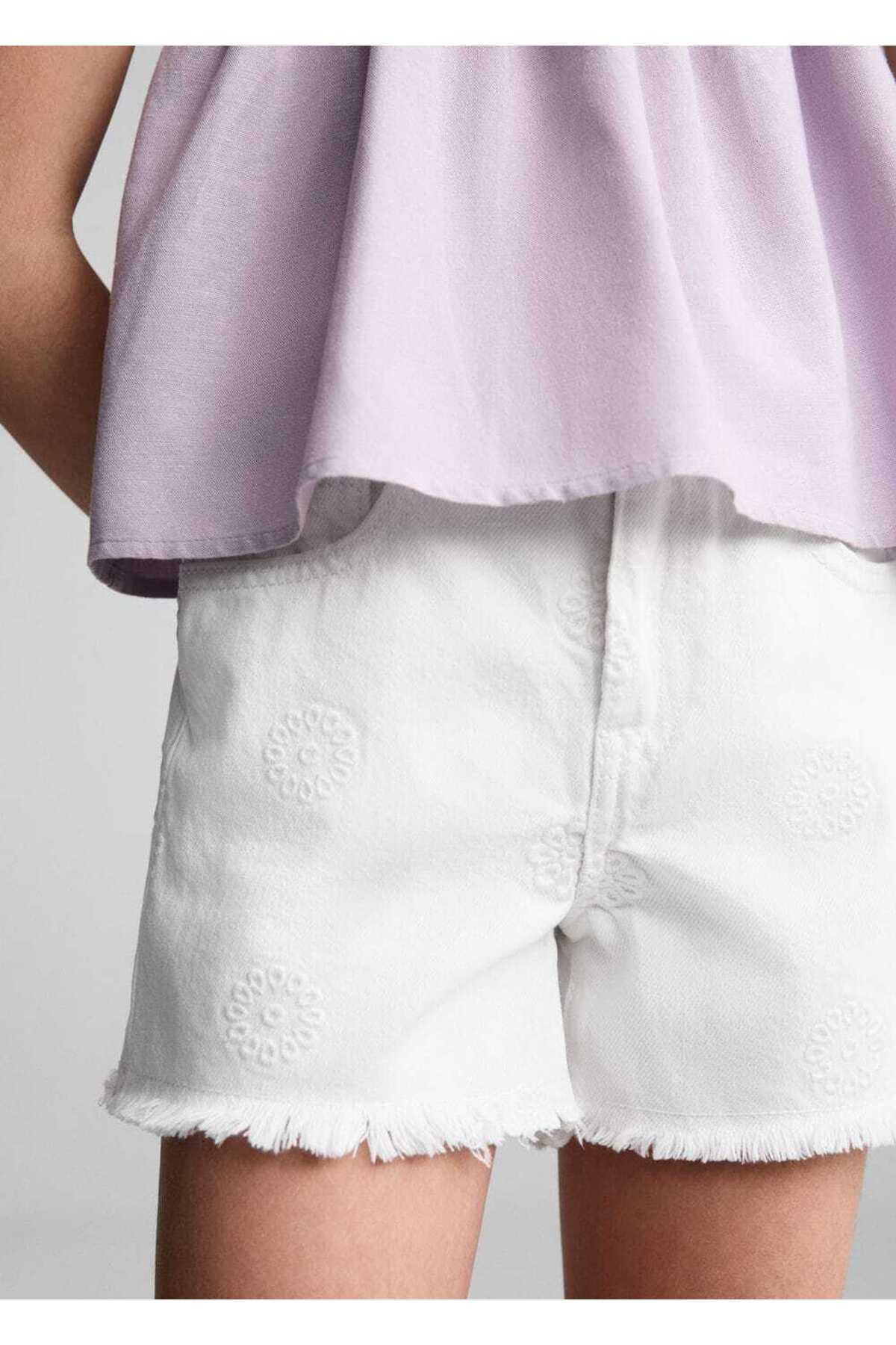 شورت و شلوارک دخترانه مانگو کیدز MANGO Kids اورجینال دخترانه کد کالا 67027919 - تصویر 7