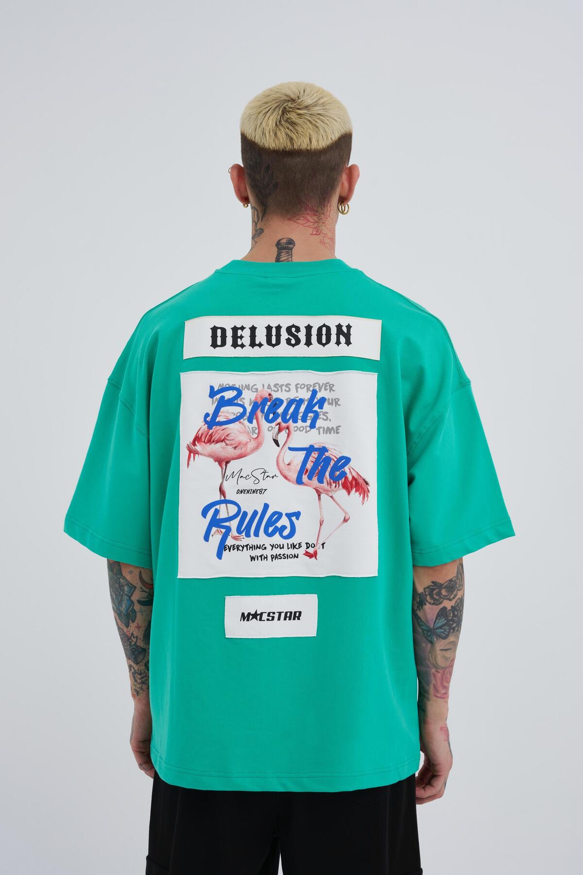 تیشرت اکرو سایز چاپ شده مردانه Break The Rules