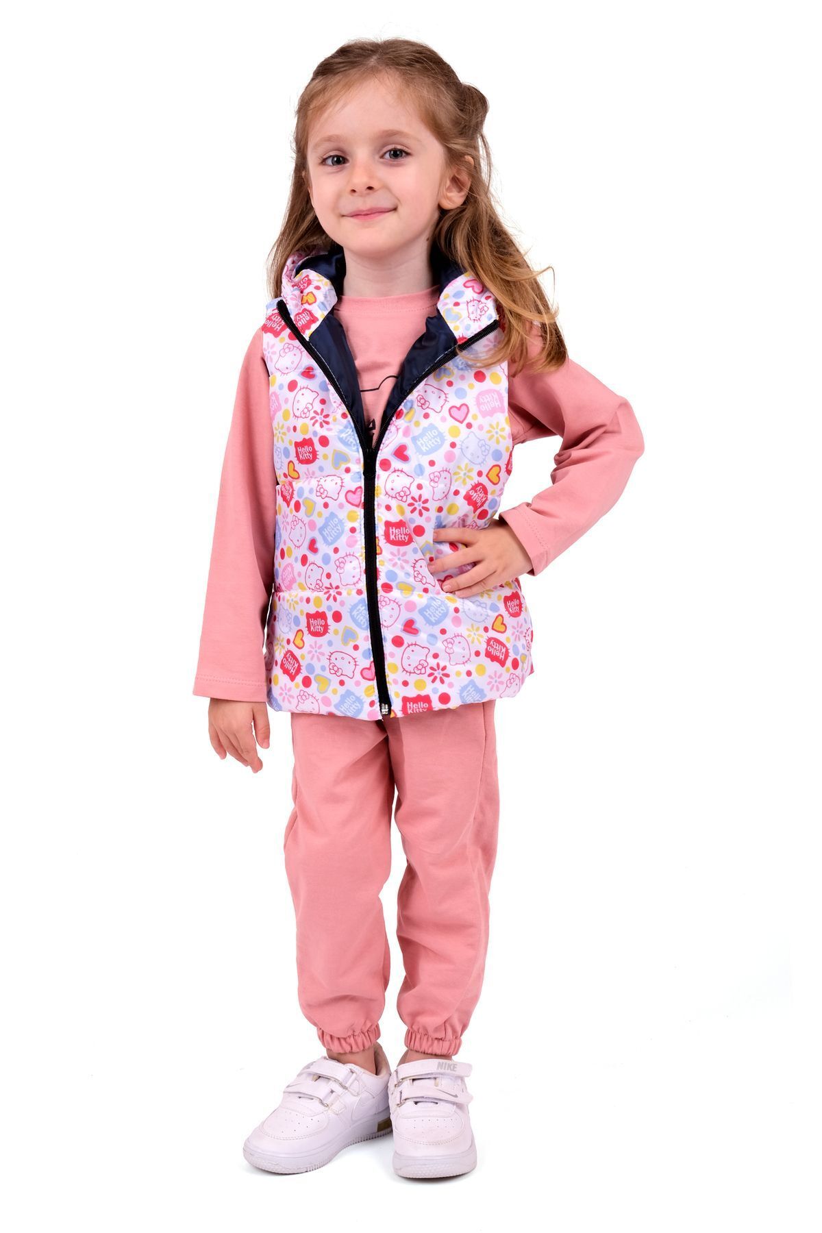 Monttini-Hello Kitty Patterned Inflatable Vest and Top Kids Set - 2 Thread, Set of 3 3