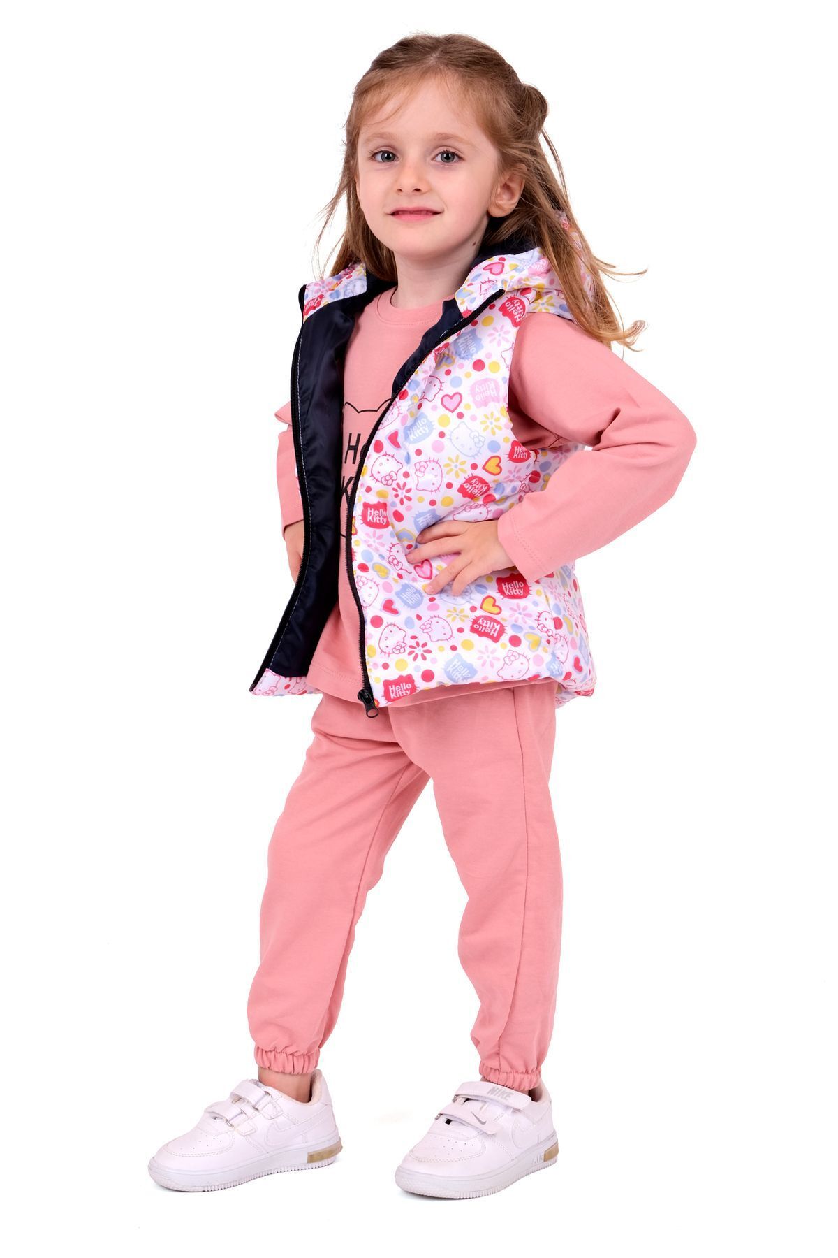 Monttini-Hello Kitty Patterned Inflatable Vest and Top Kids Set - 2 Thread, Set of 3 2