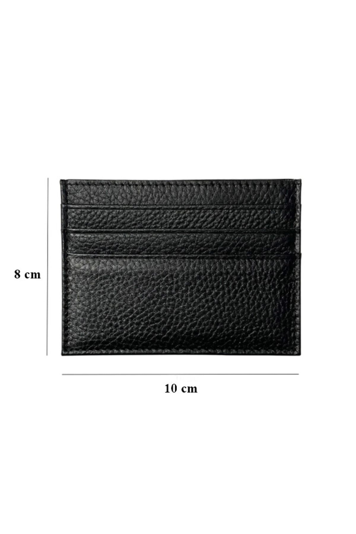 derisiparis  Unisex Siyah Suni Deri Isim Baskılı Kişiye Özel Cüzdan Kartlık - Görsel 5