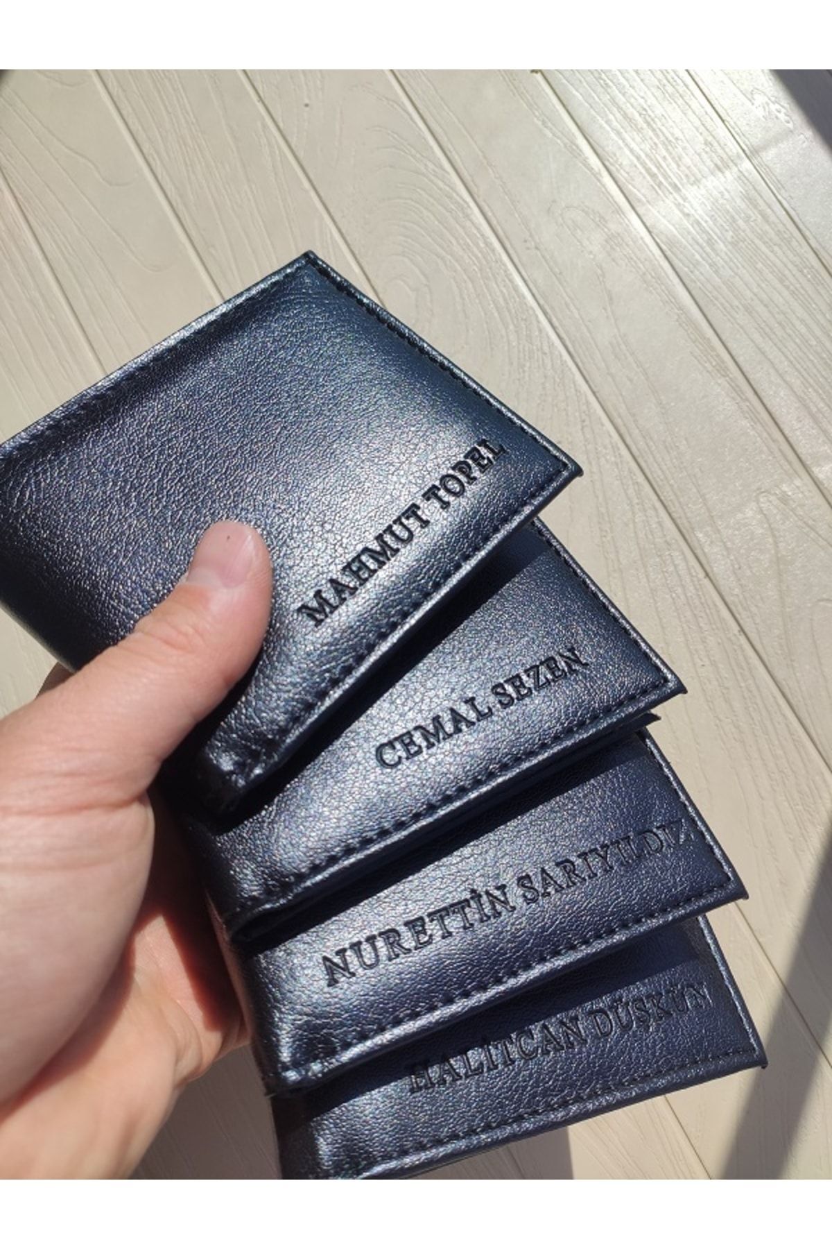 YNS LEATHER Siyah Erkek Cüzdan Isim Baskılı Kişiye Özel