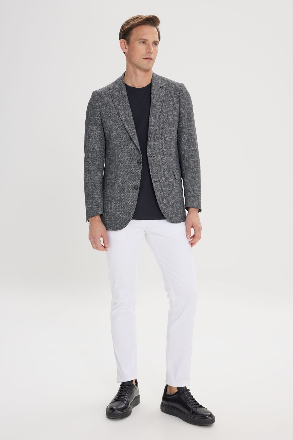 ژاکت مردانه مشکی Altınyıldız Classics | 4A0424200016 اورجینال - تصویر 2