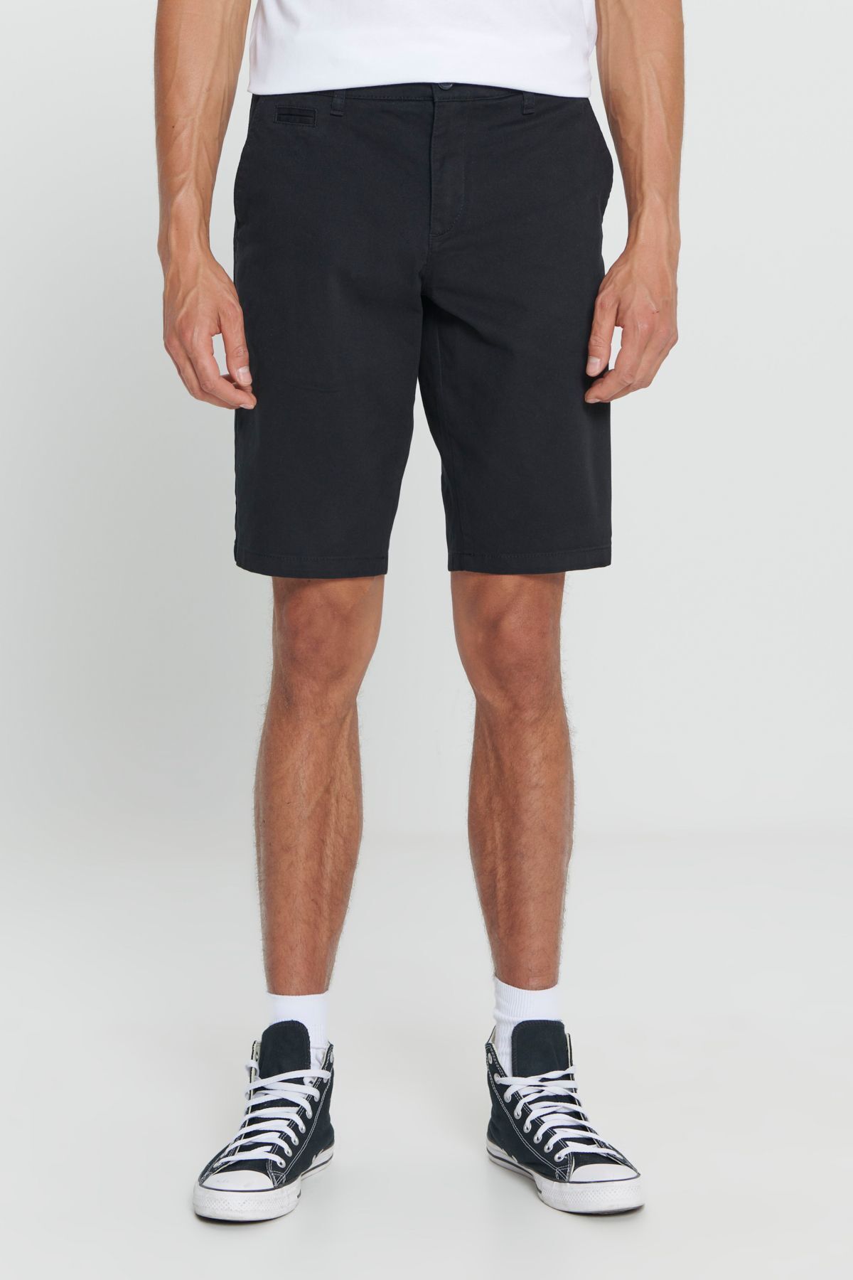 AC&Co / Altınyıldız Classics-Férfi fekete Slim Fit Slim Fit Dobby 100% pamut alkalmi chino rövidnadrág 2