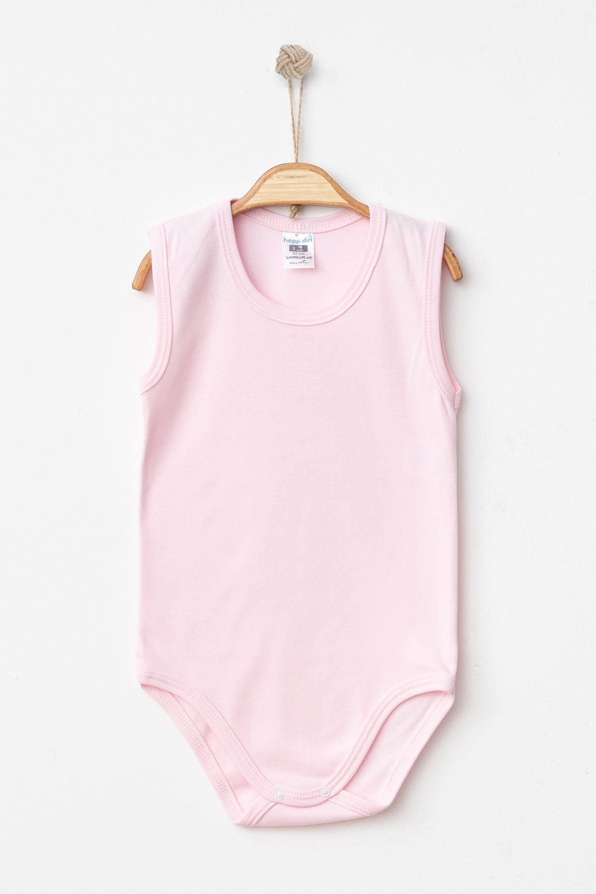 بادی نوزادی پسرانه – دخترانه صورتی Hoppidik | Askılı Basic Body Seti اورجینال - تصویر 2