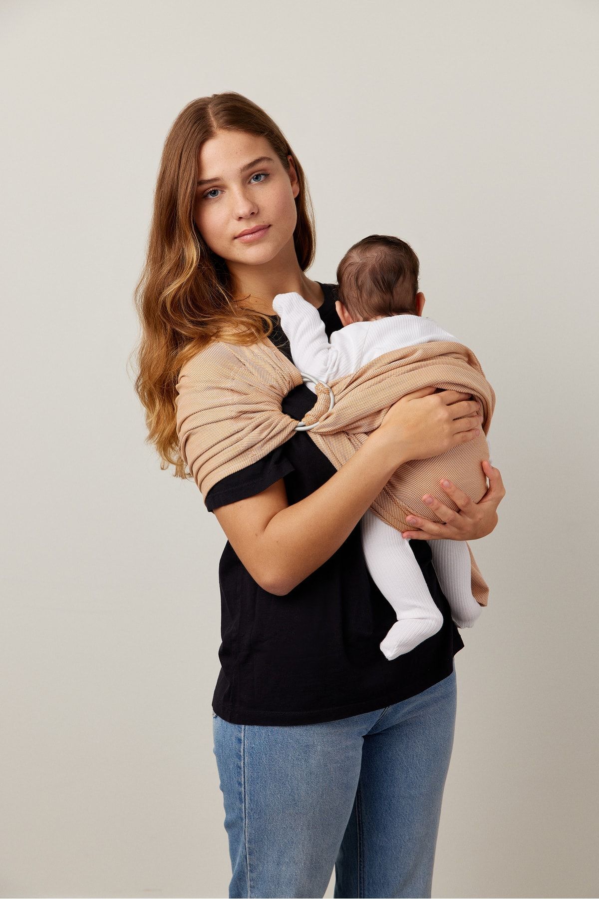 Pure Carrier Keten Bebek Taşıma Şalı, Ayarlanabilir Halkalı Sling Bebek Kangru, Ana Kucağı fotoğrafı 4 (önizleme)