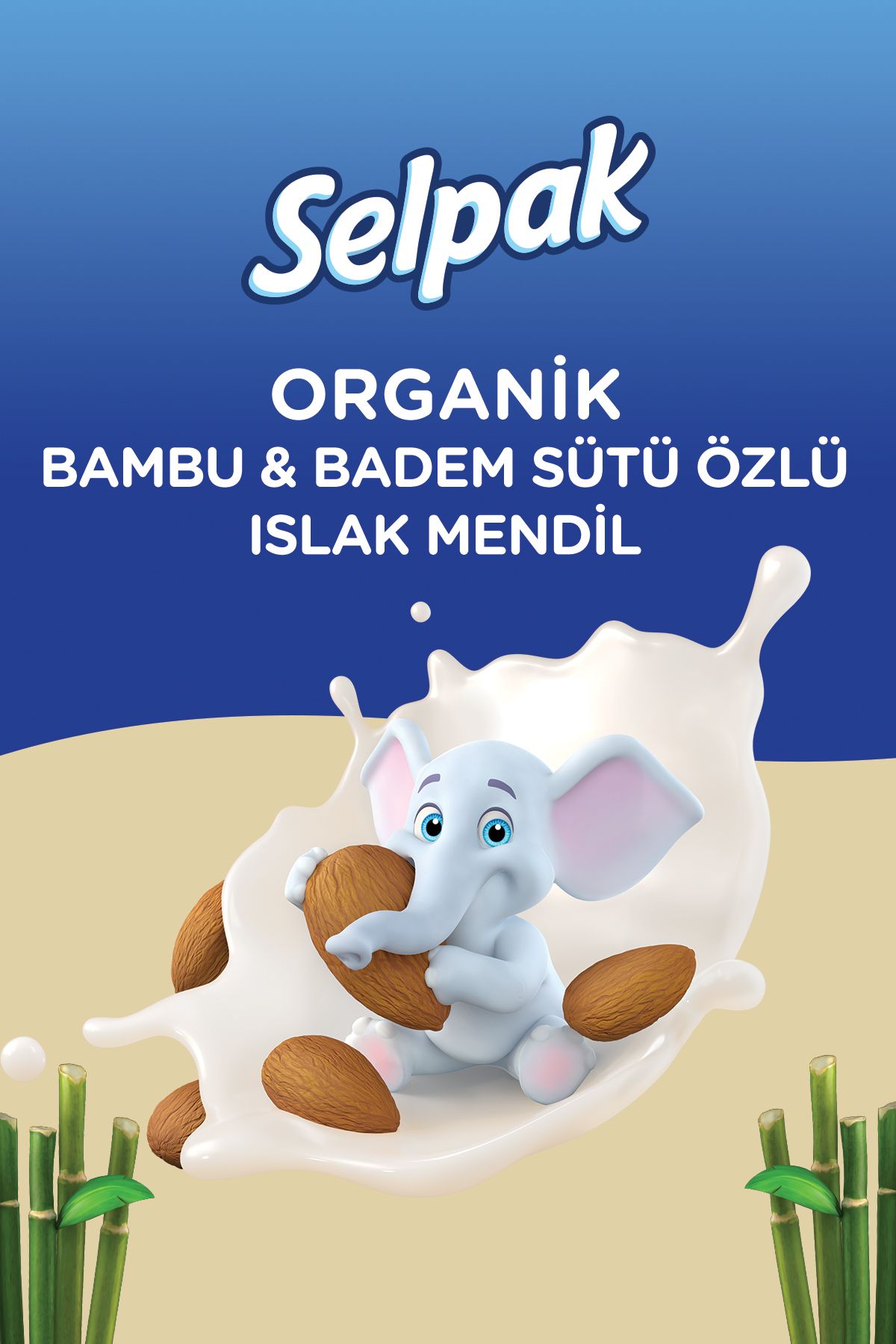 ® Organik Bambu Özlü & Badem Sütü Özlü Islak Mendil 8Li 400 Yaprak
