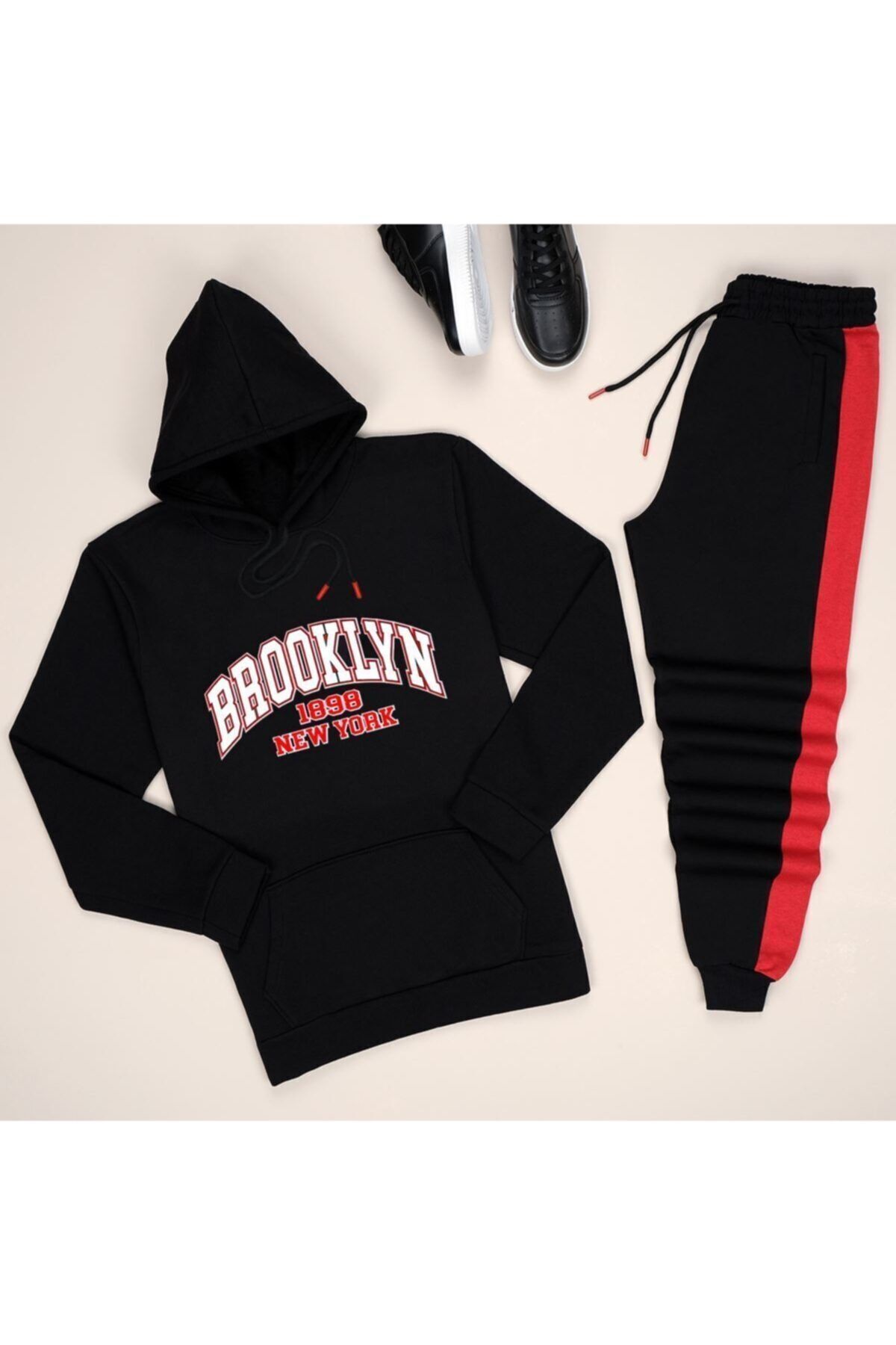 trendypassion Set De Trening Roșu Black Brooklyn Esh Yan Unisex - L