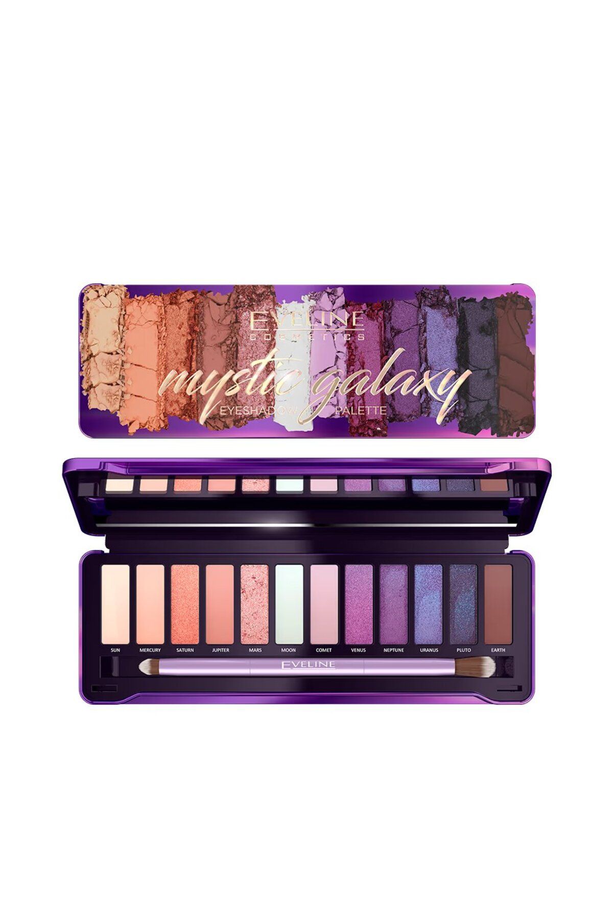 Eveline Cosmetics Eyeshadow Mystic Galaxy 12 Renk Kozmik Işıltı Göz Farı Paleti