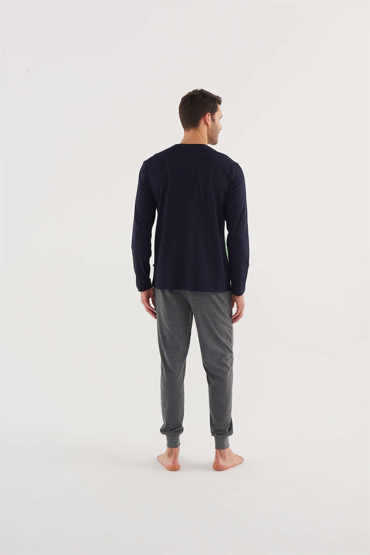ست پیژامه سبز مردانه لباس خواب یقه گرد U.S. Polo Assn.
