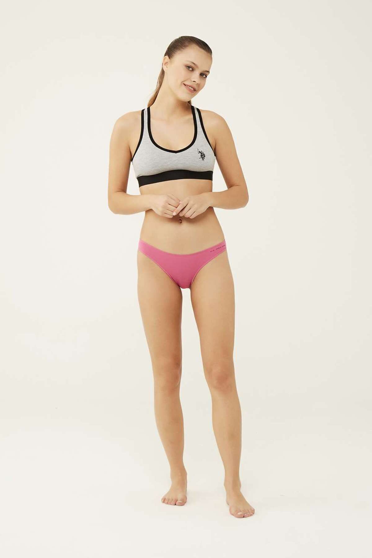 U.S. Polo Assn. Negru - Alb - Maro - Fucsia - Bleumarin Pachet 5 Slip Brazilian - imagine 5