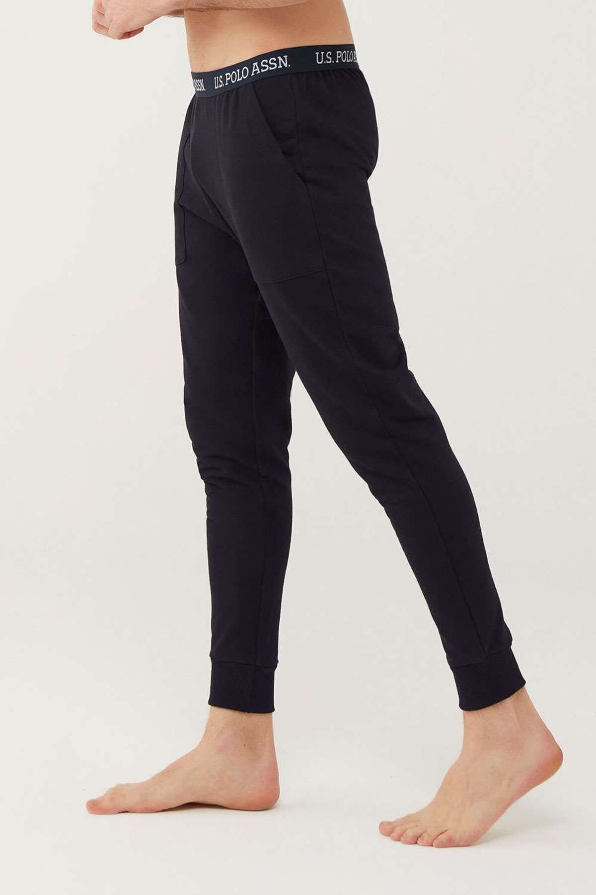 شلوار پیژامه آبی مردانه دمپایی لباس خواب سرمه ای U.S. Polo Assn.
