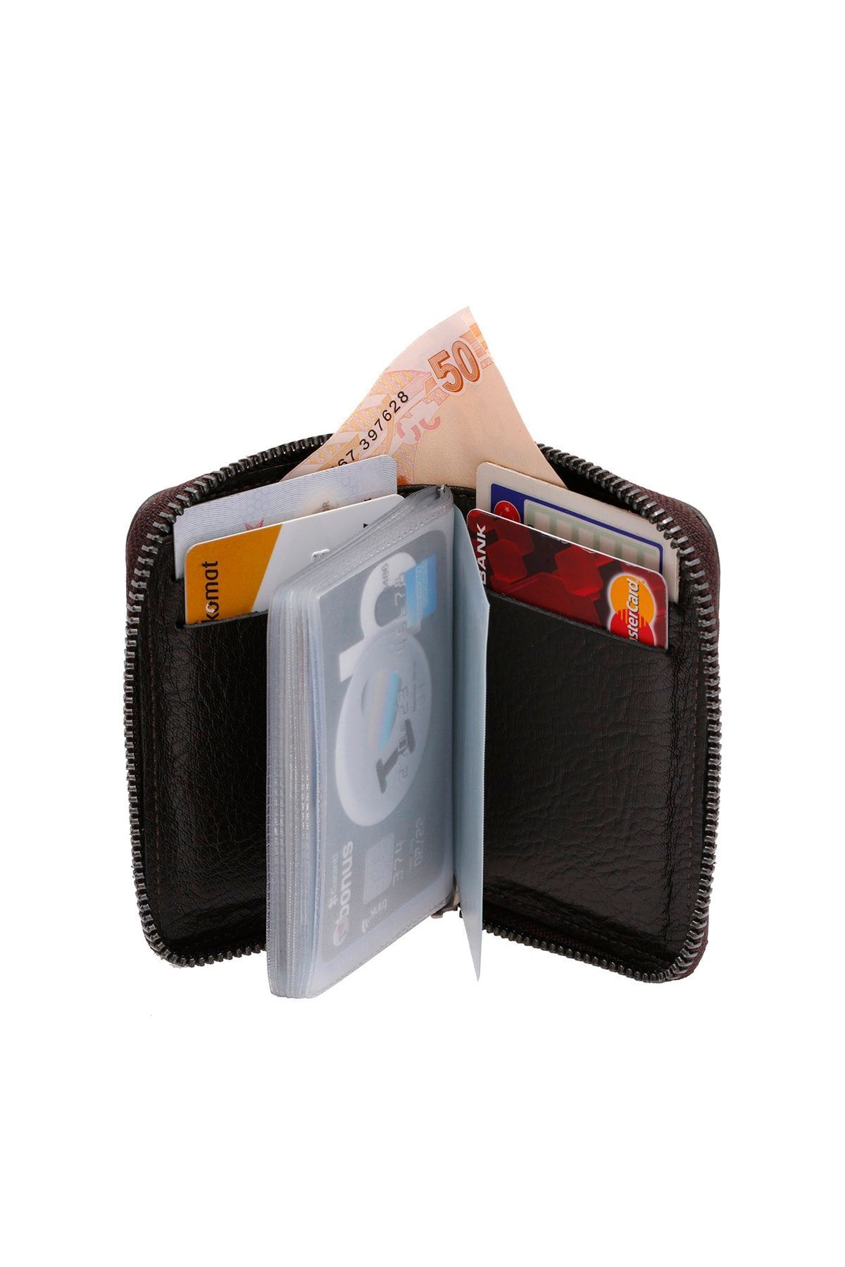کیف پول مردانه و زنانه WEST POLO GENUAL چرمی یونیسکس ZIPPERED CARD Westpolo