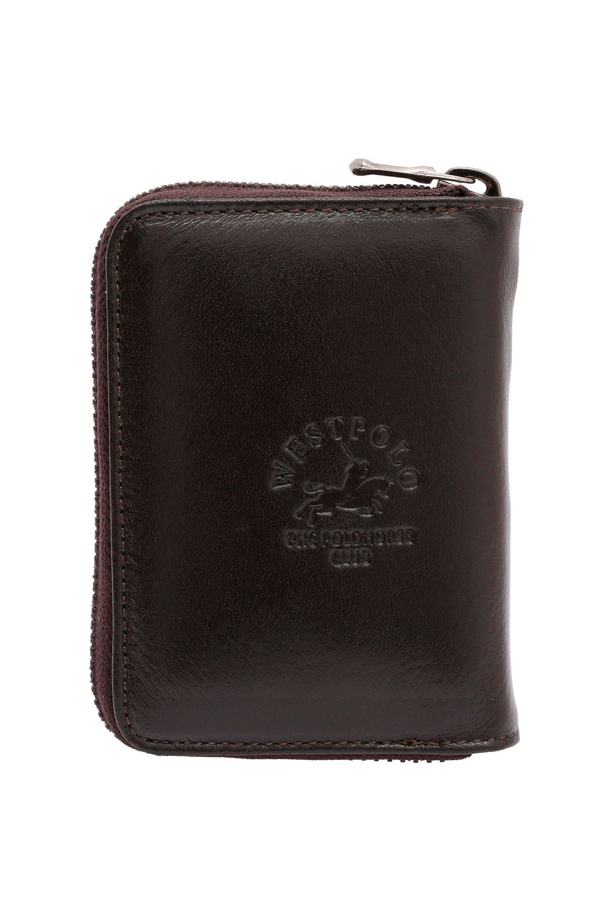 کیف پول مردانه و زنانه WEST POLO GENUAL چرمی یونیسکس ZIPPERED CARD Westpolo