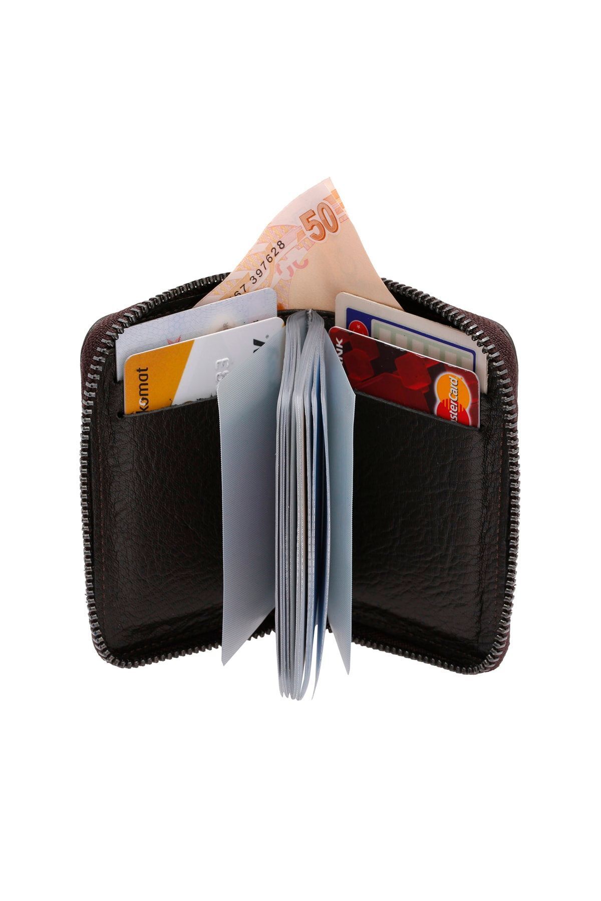 کیف پول مردانه و زنانه WEST POLO GENUAL چرمی یونیسکس ZIPPERED CARD Westpolo