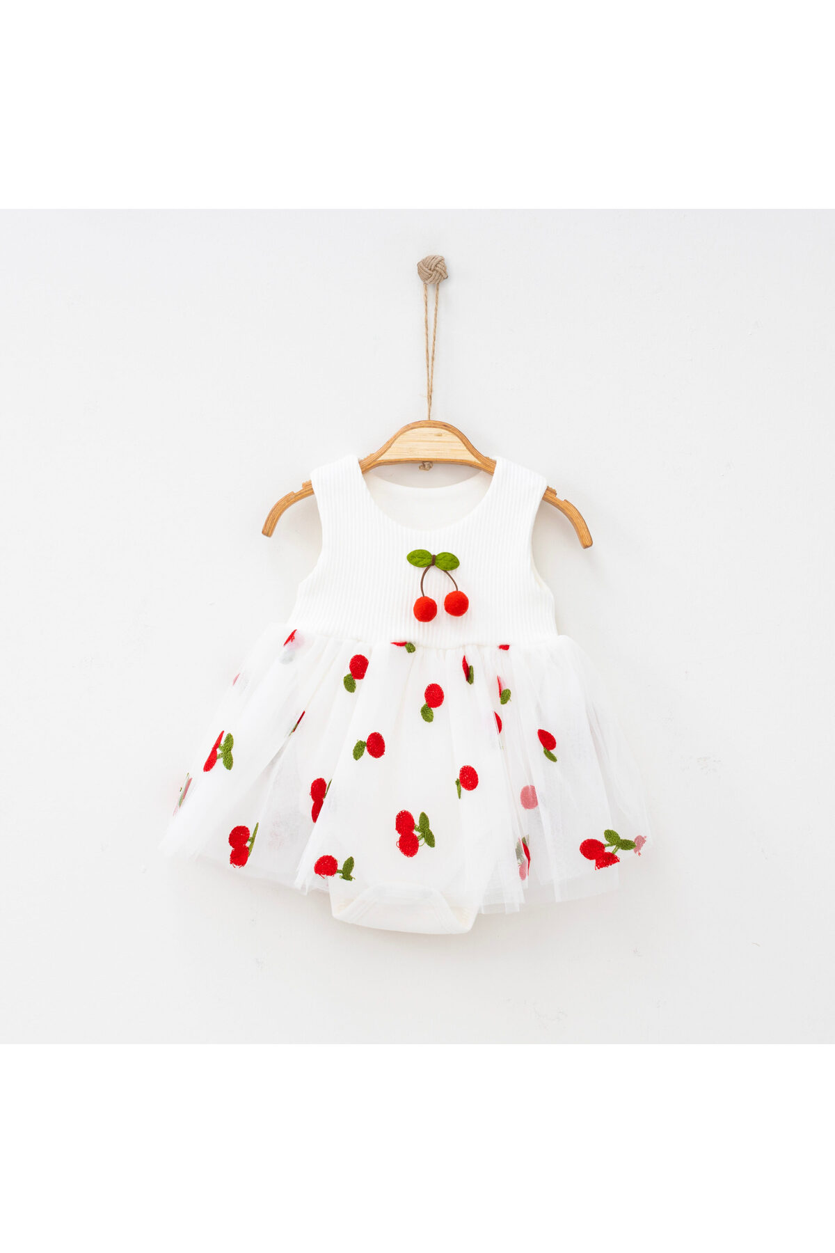 Cotton Baby Bodysuit Dress with Tutu Skirt and Bottom Snap Fastener
