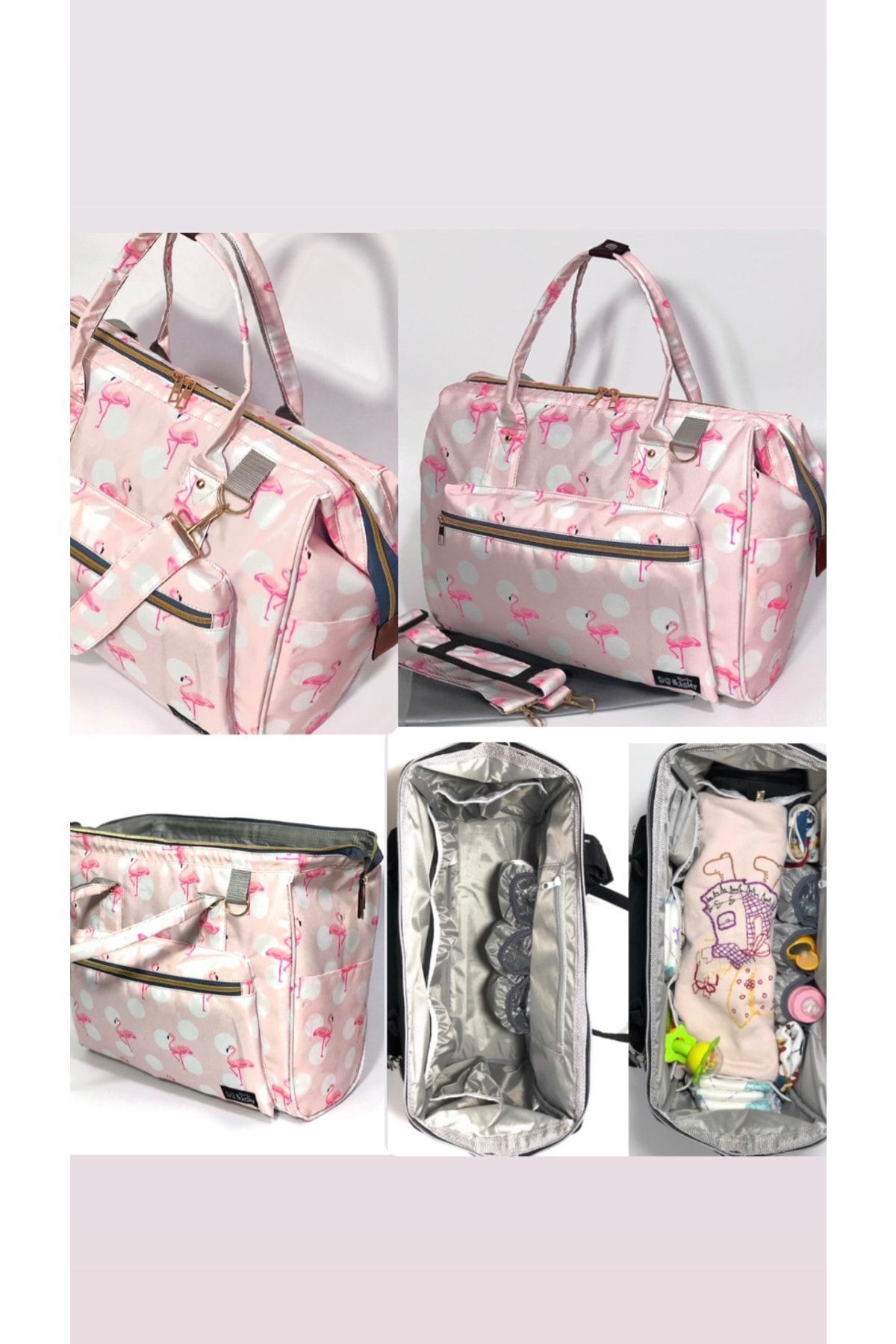 Harika ikizler Yan Askılı Bebek Bakım Çantası + Termal (mama , Yemek Taşıma )çanta Seti fotoğrafı 5 (önizleme)