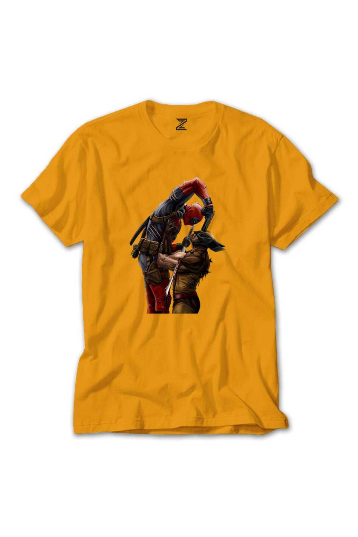 Z zepplin Tricou Galben Cu Model Deadpool Wolverine Masculin - S