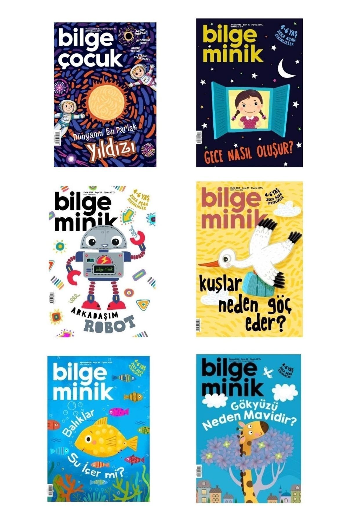 Dünyanın En Parlak Yıldızı - Gece Nasıl Oluşur ? - Balıklar Su Içer Mi ? - 6 Dergi Tatil Seti