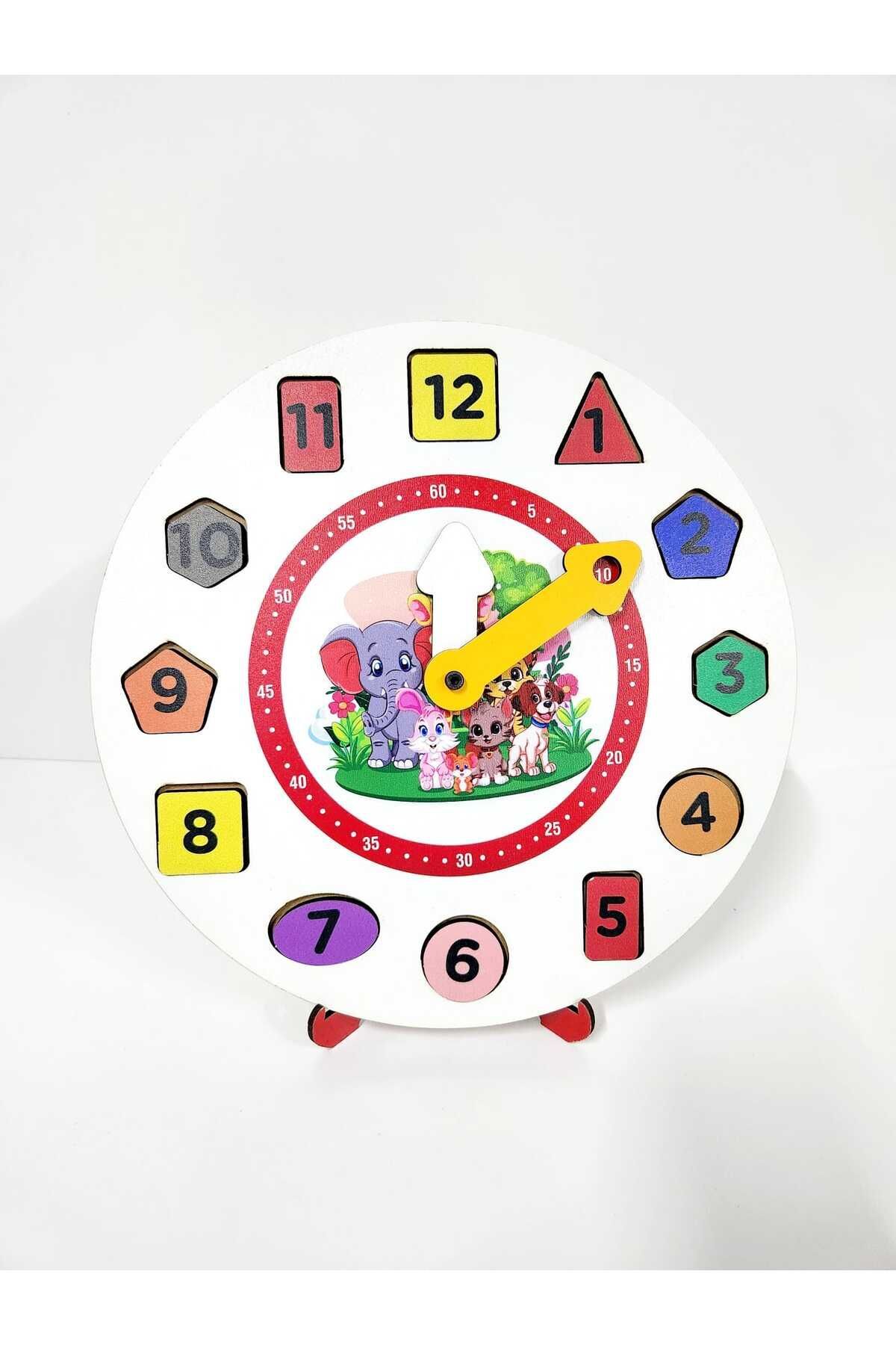 212toyzz Montessori Renkli Sevimli Hayvanlar Desenli Saat Öğretici Puzzle fotoğrafı 4 (önizleme)